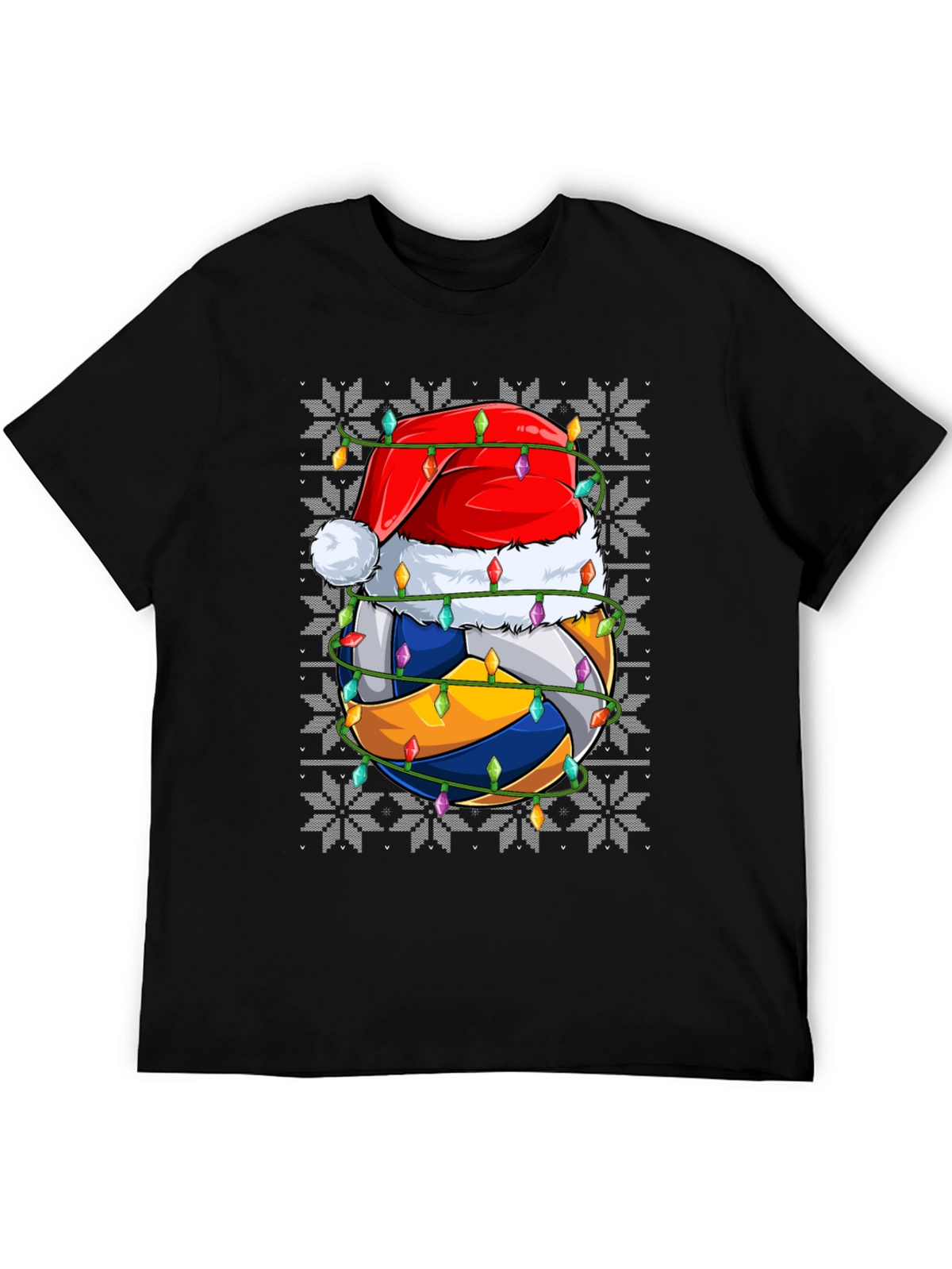 Volleyball Christmas Santa Hat Graphic Tee