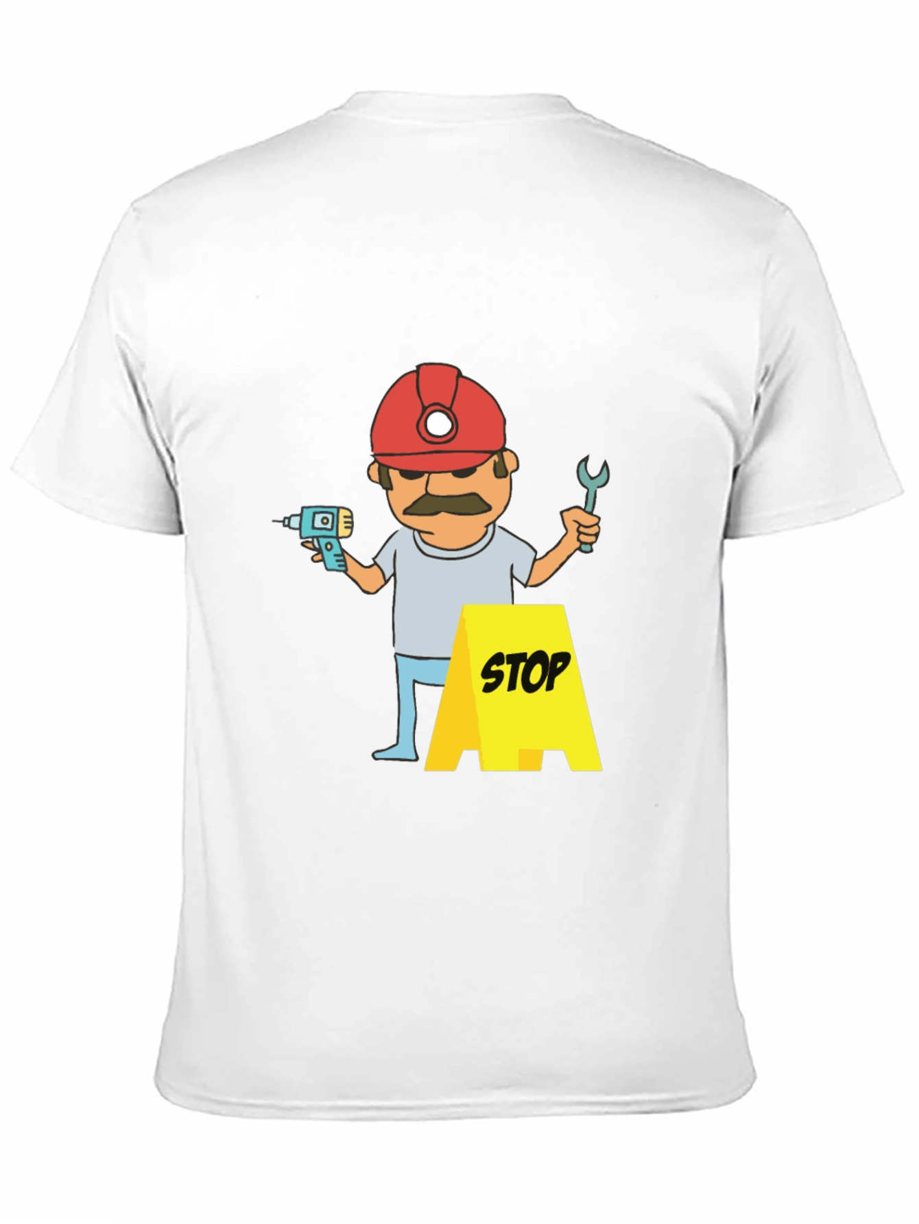 Construction Worker Graphic T-Shirt - Black