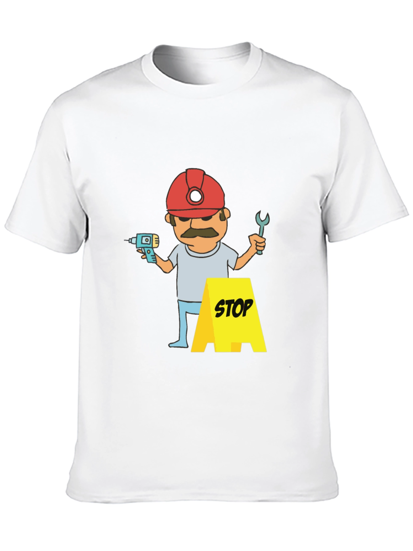 Construction Worker Graphic T-Shirt - Black