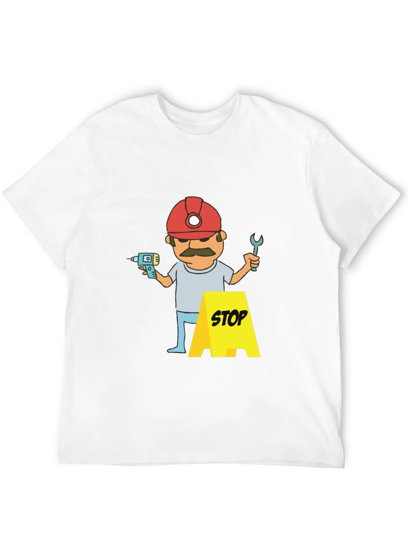Construction Worker Graphic T-Shirt - Black