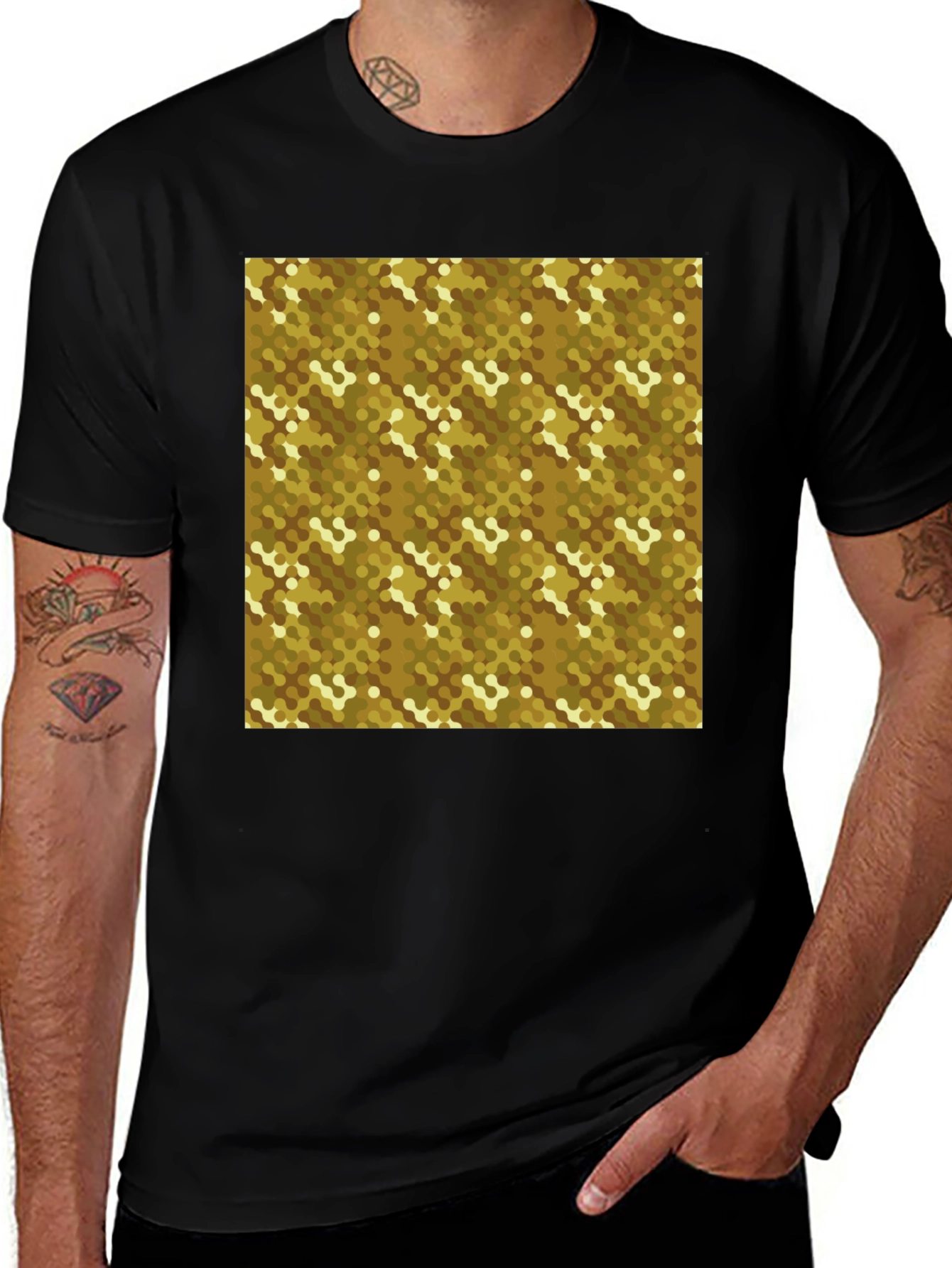 Geometric Pattern T-Shirt - Modern Black Tee