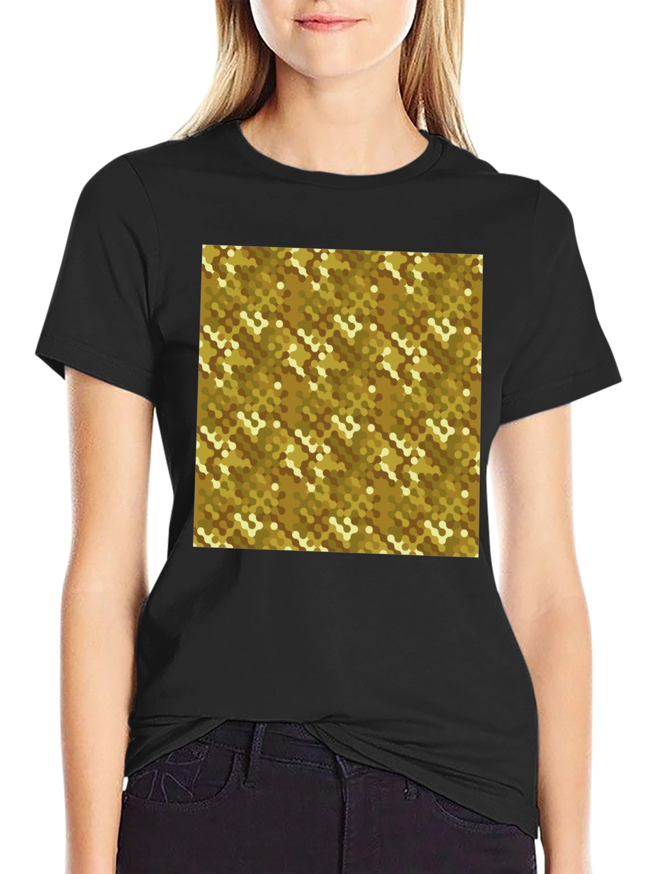Geometric Pattern T-Shirt - Modern Black Tee