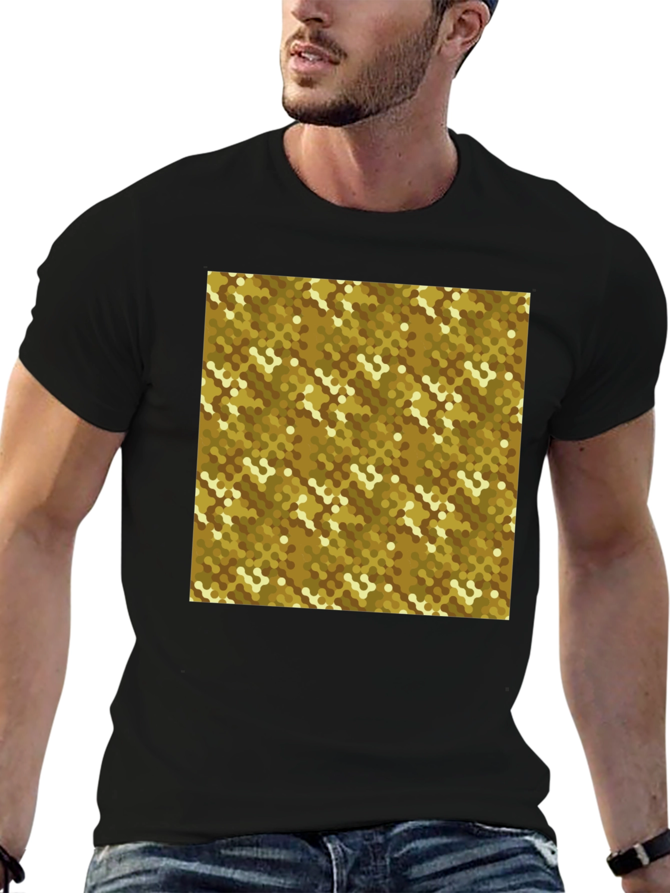 Geometric Pattern T-Shirt - Modern Black Tee