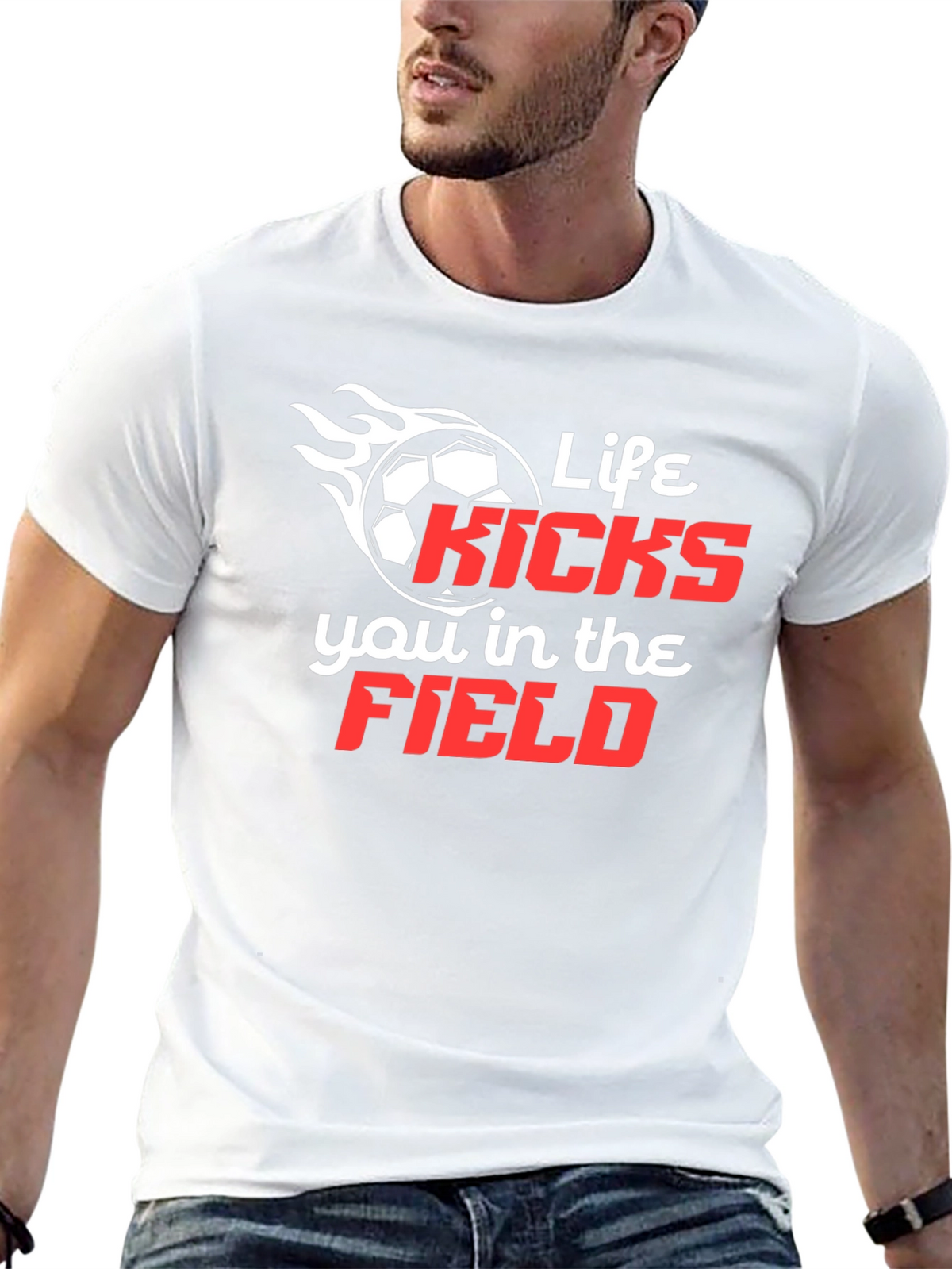 Life Kicks You in the Field T-Shirt