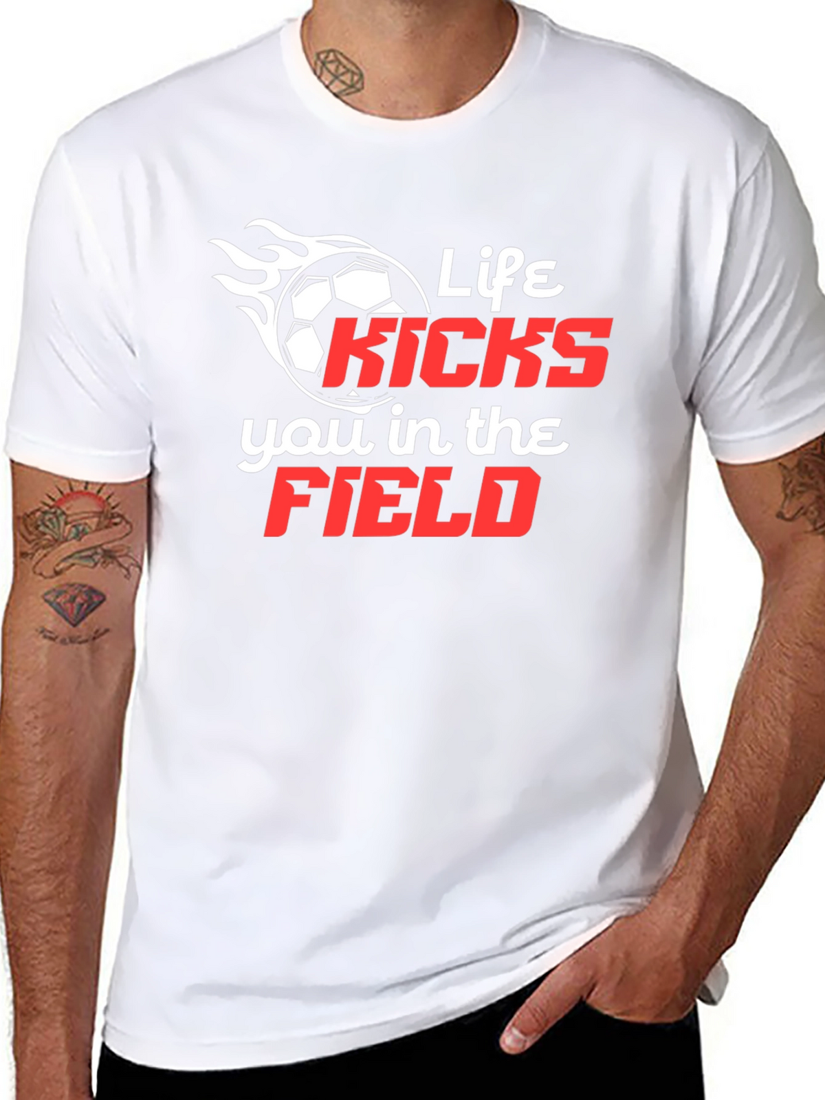 Life Kicks You in the Field T-Shirt