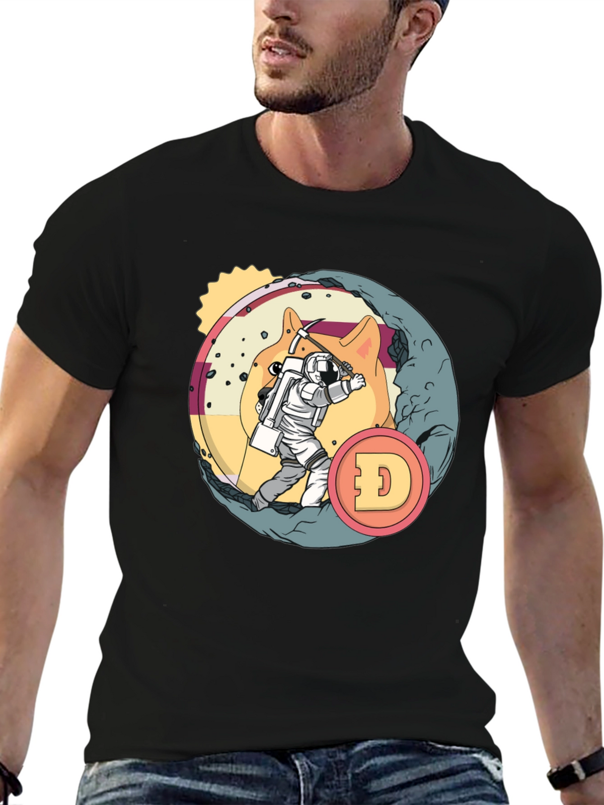 Dogecoin Mining T-Shirt - Crypto Astronaut