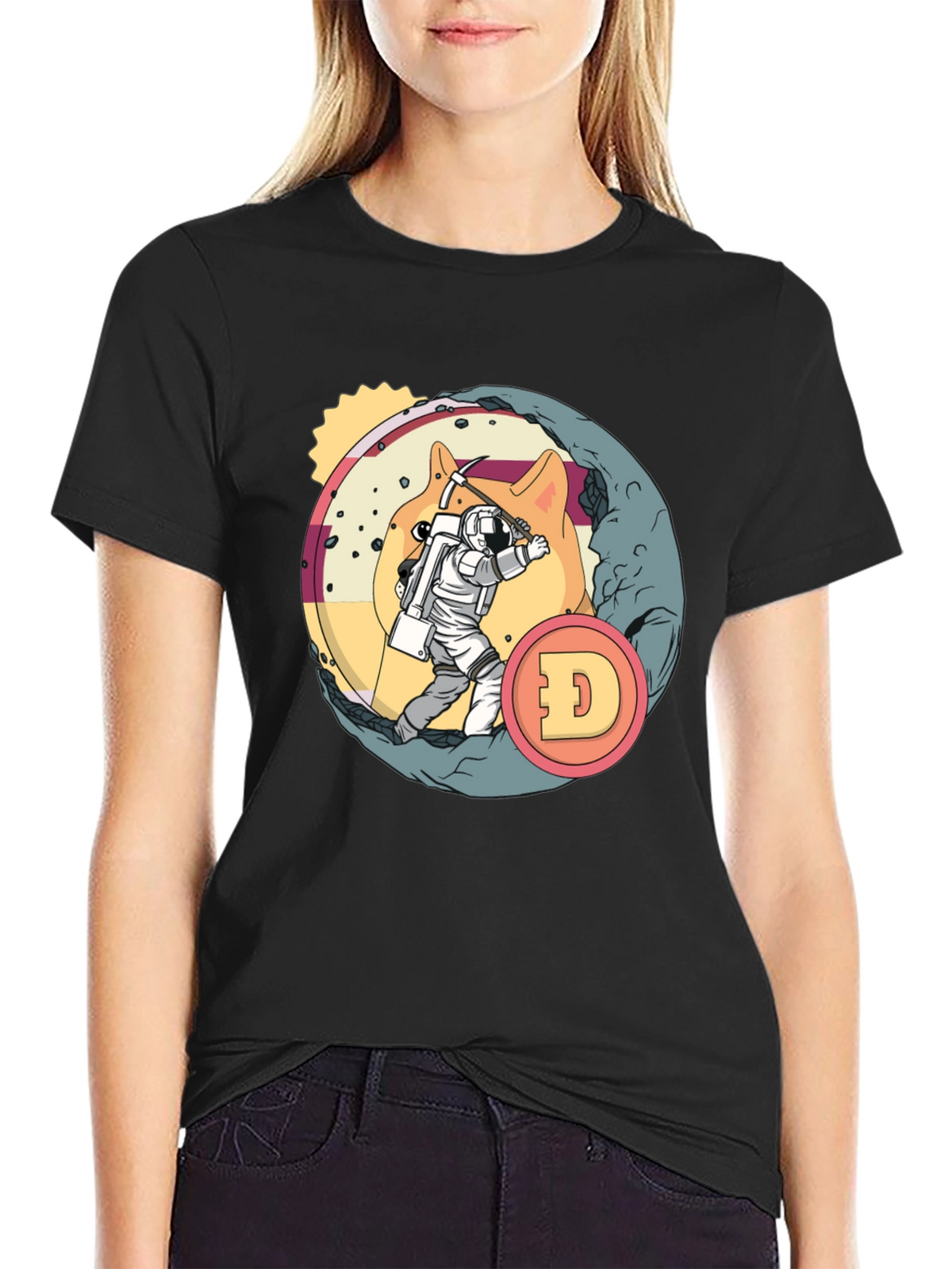 Dogecoin Mining T-Shirt - Crypto Astronaut