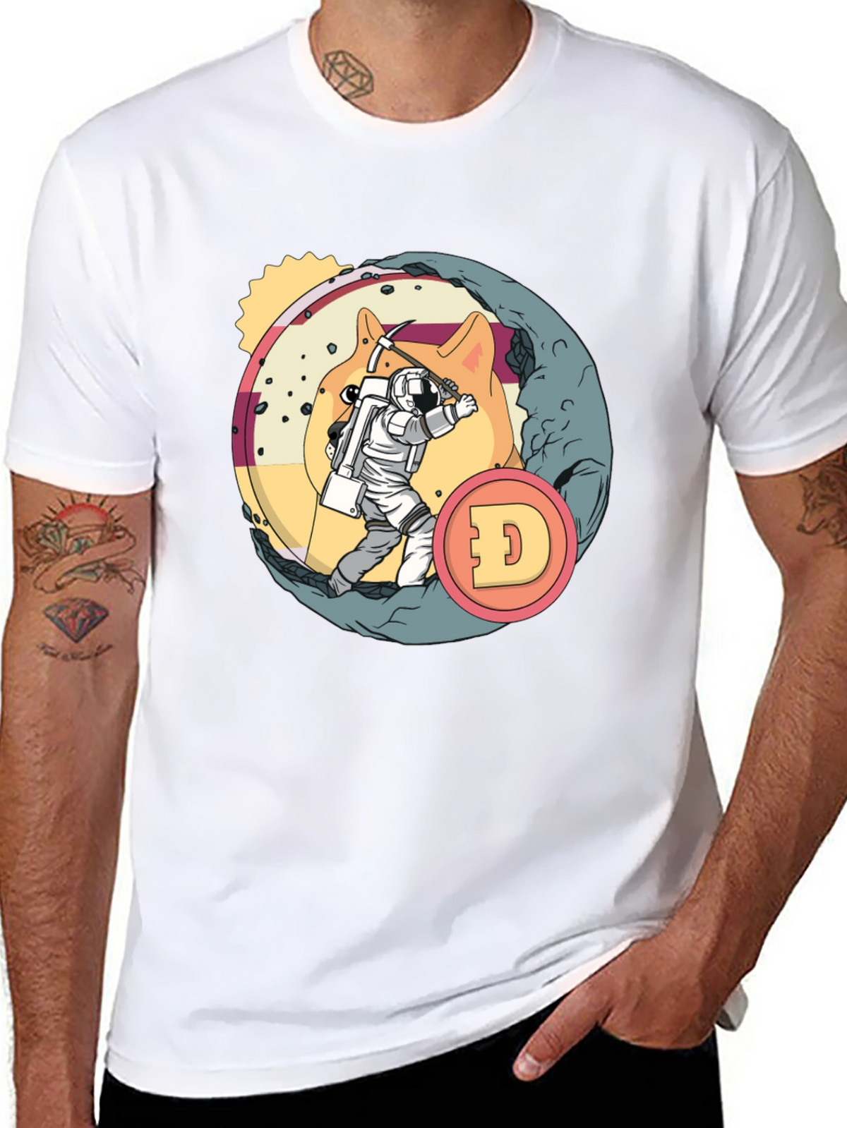 Dogecoin Mining T-Shirt - Crypto Astronaut