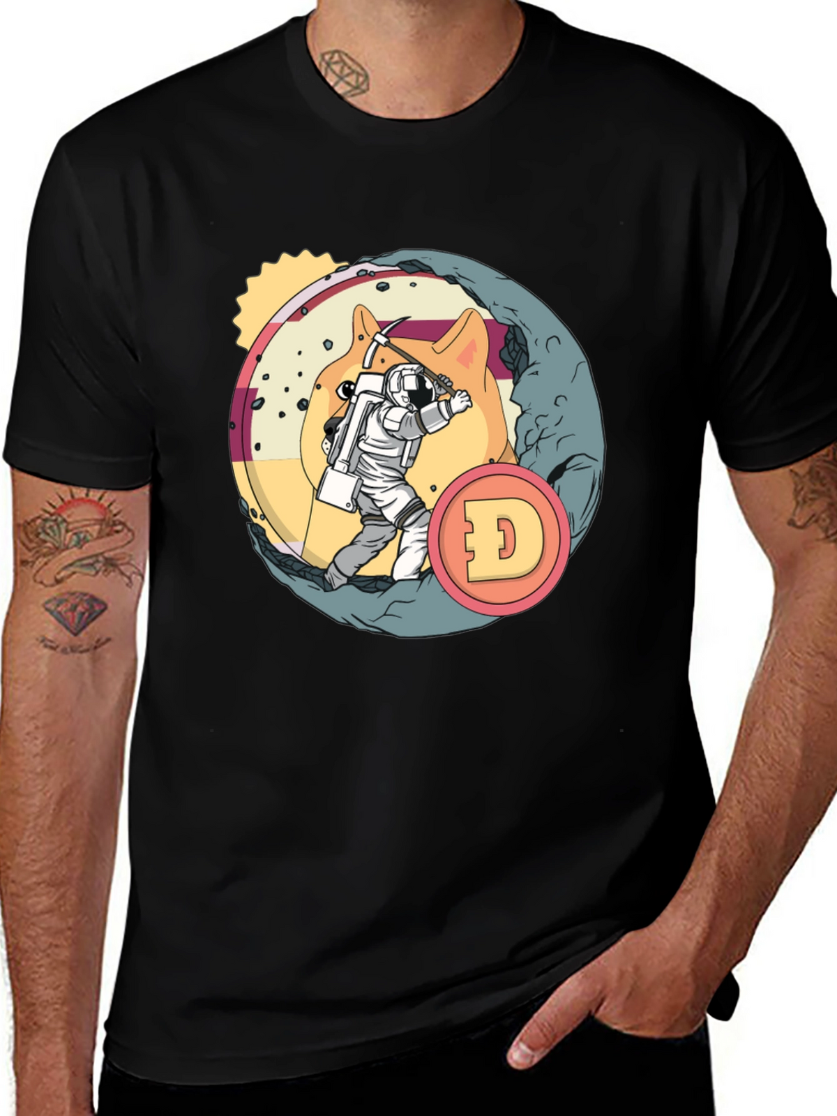 Dogecoin Mining T-Shirt - Crypto Astronaut
