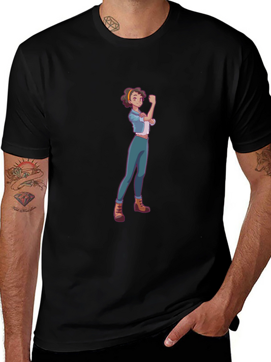 Rosie Riveter Cartoon Graphic T-Shirt
