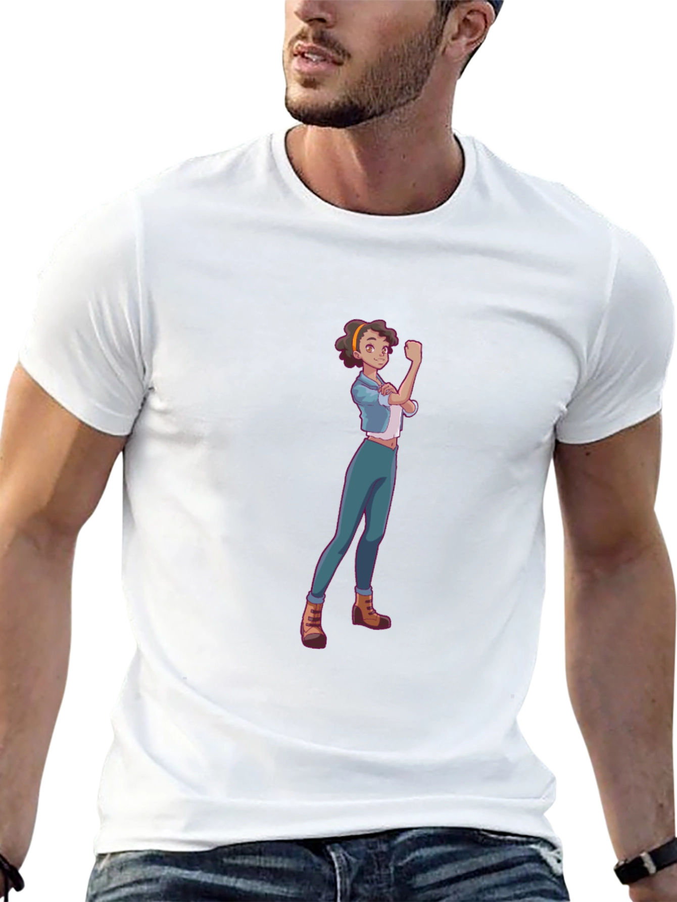Rosie Riveter Cartoon Graphic T-Shirt