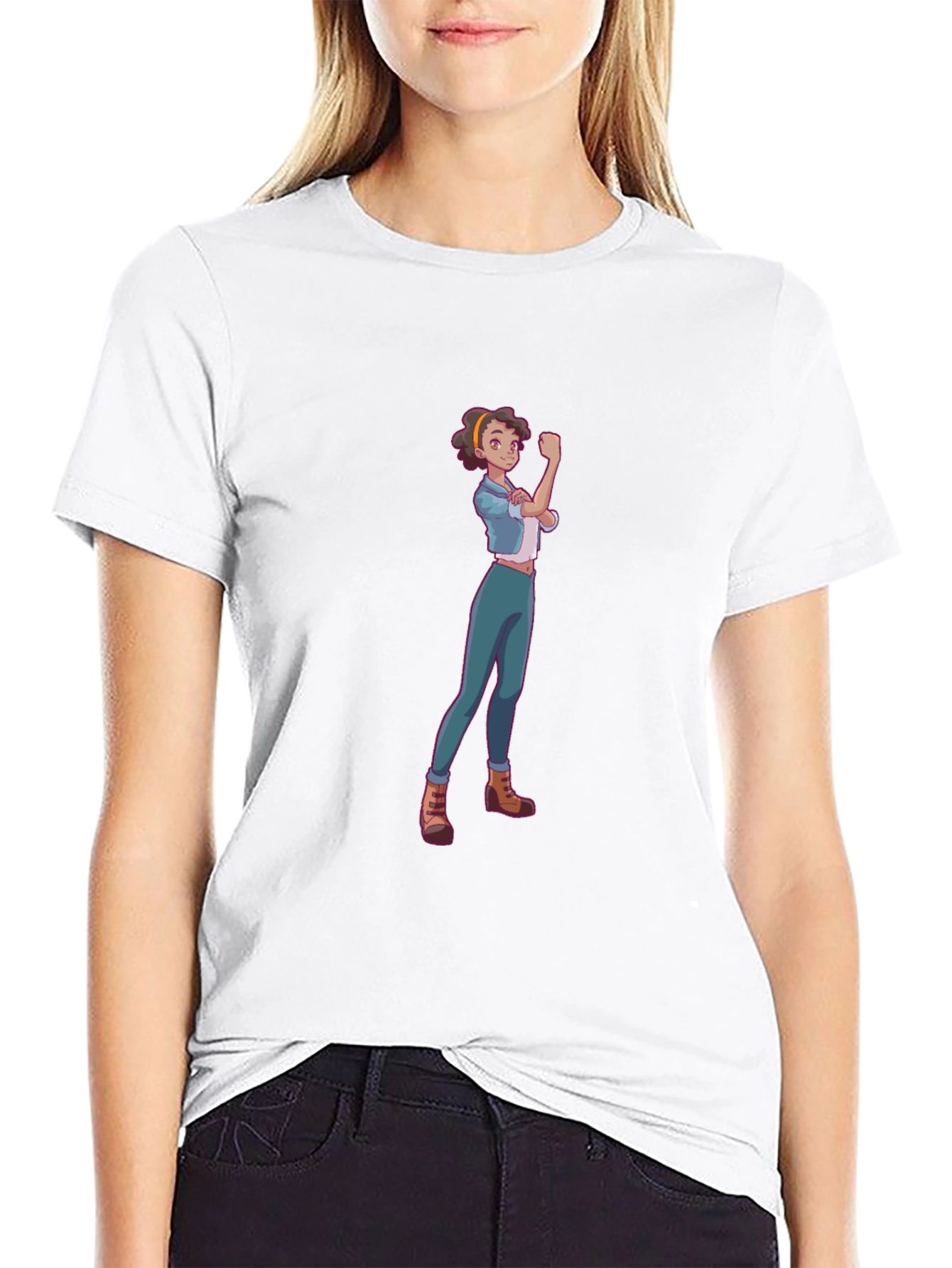 Rosie Riveter Cartoon Graphic T-Shirt