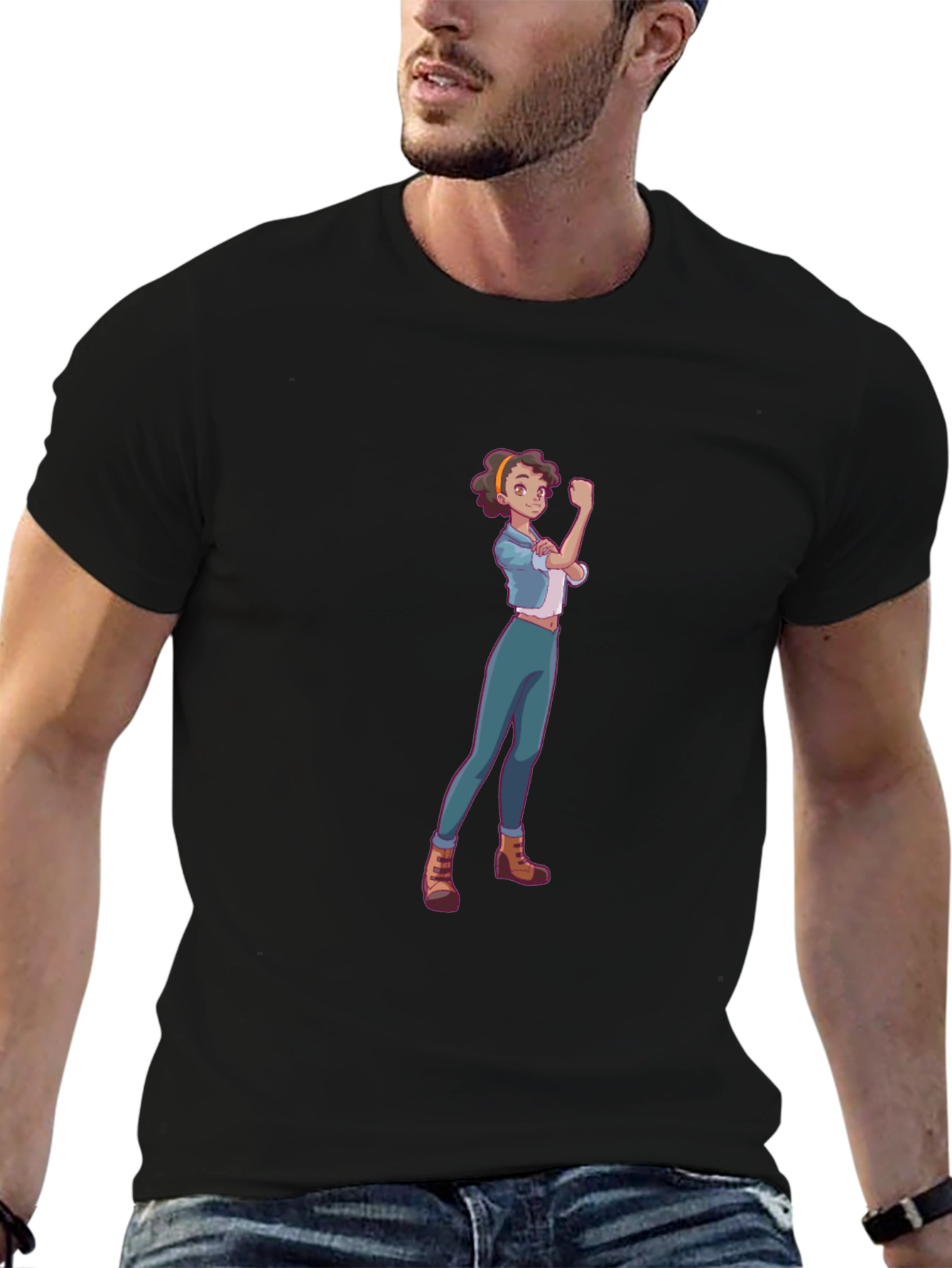 Rosie Riveter Cartoon Graphic T-Shirt