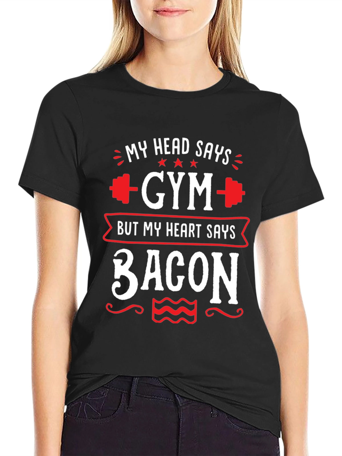 Gym vs. Bacon Graphic Tee - Funny Fitness Shirt