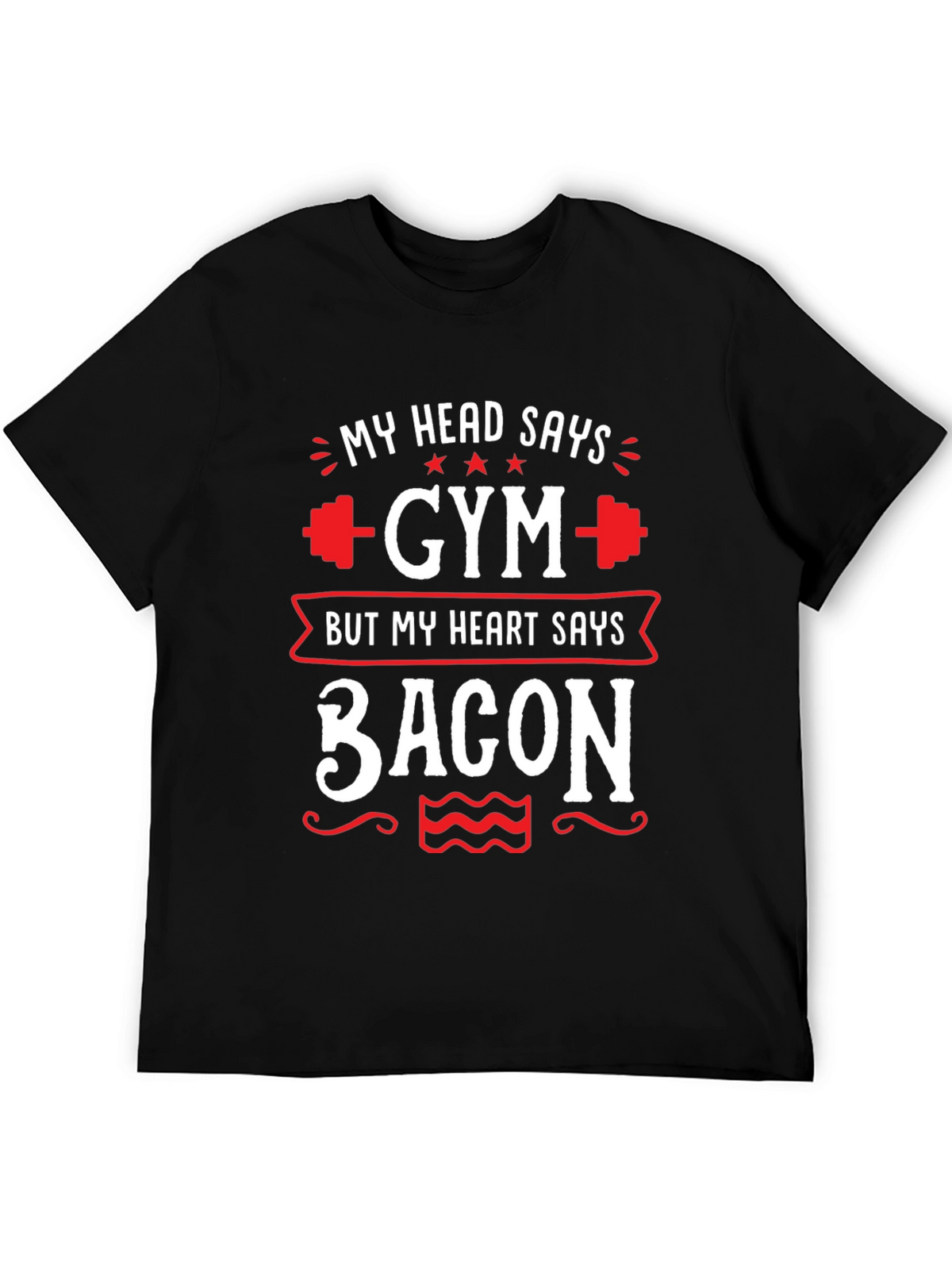 Gym vs. Bacon Graphic Tee - Funny Fitness Shirt