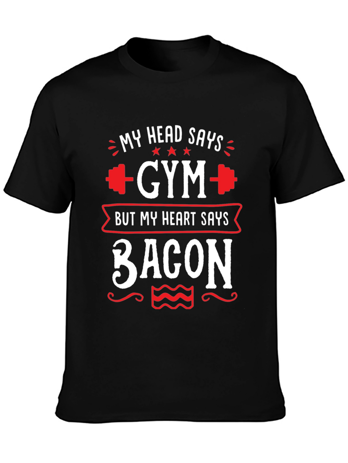 Gym vs. Bacon Graphic Tee - Funny Fitness Shirt