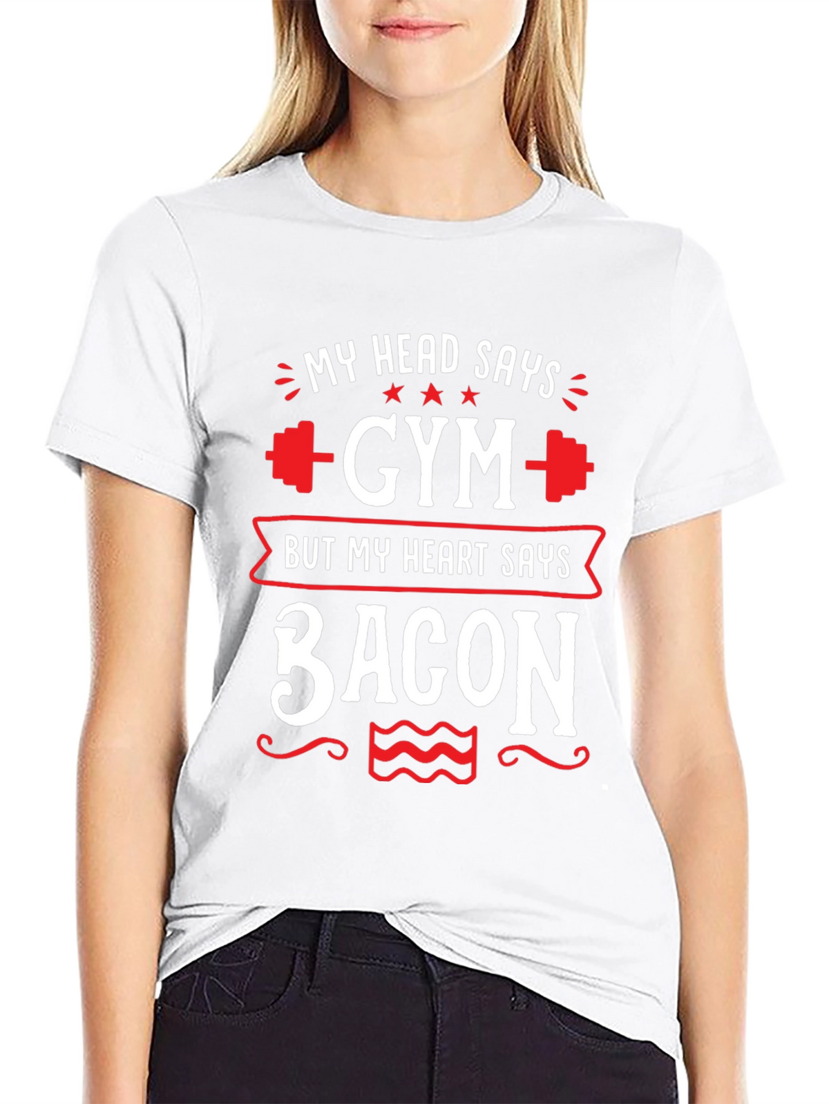 Gym vs. Bacon Graphic Tee - Funny Fitness Shirt