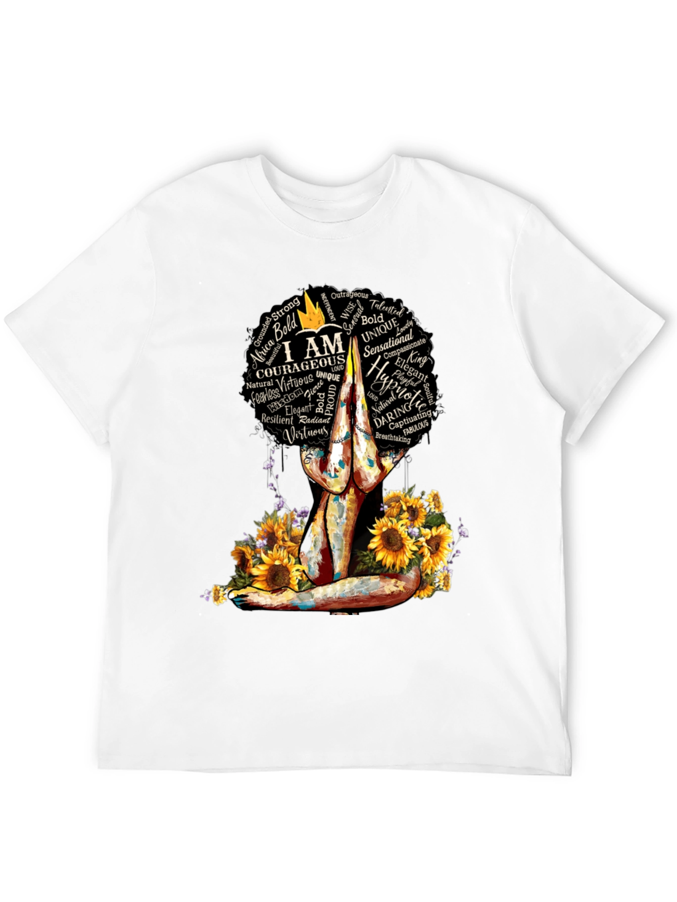Empowered Woman T-Shirt Sunflower Yoga Afro Tee