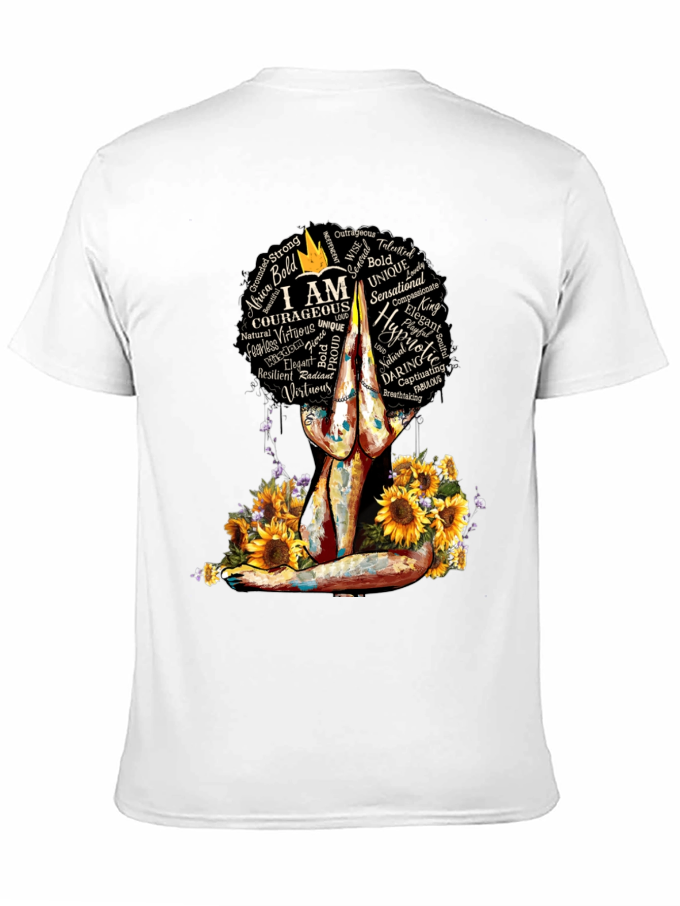 Empowered Woman T-Shirt Sunflower Yoga Afro Tee