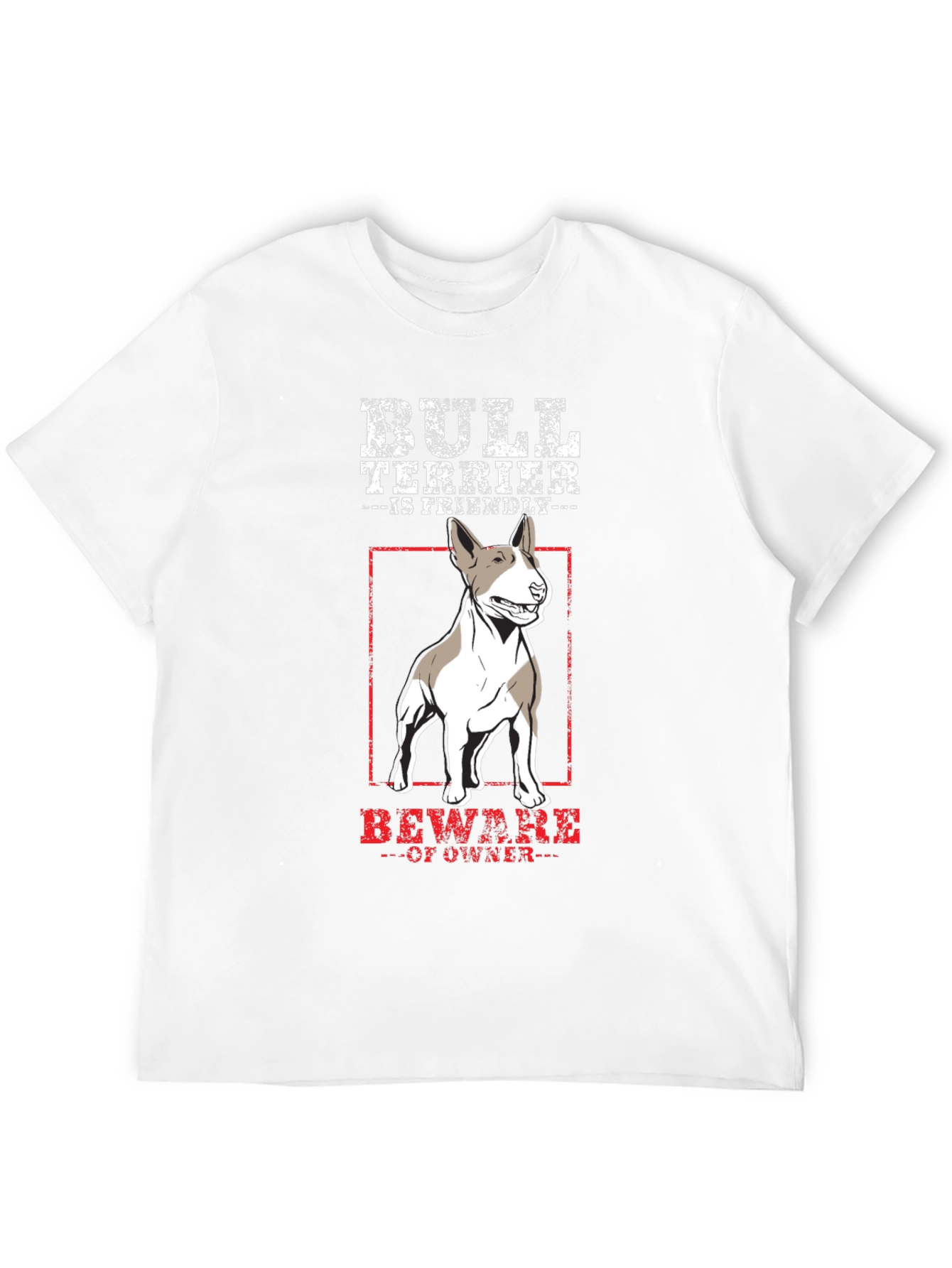 Bull Terrier Is Friendly Mens Black T-Shirt
