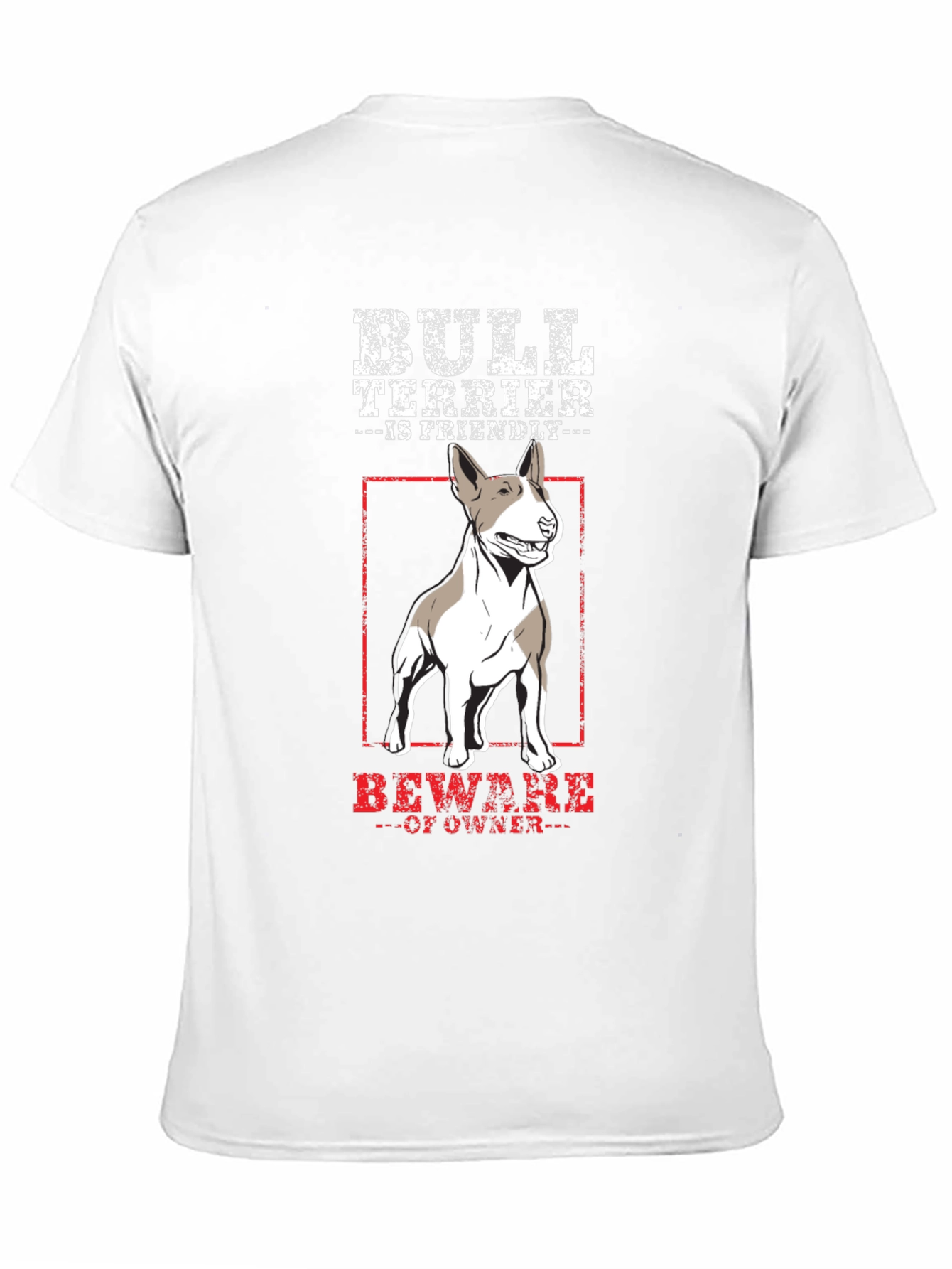 Bull Terrier Is Friendly Mens Black T-Shirt