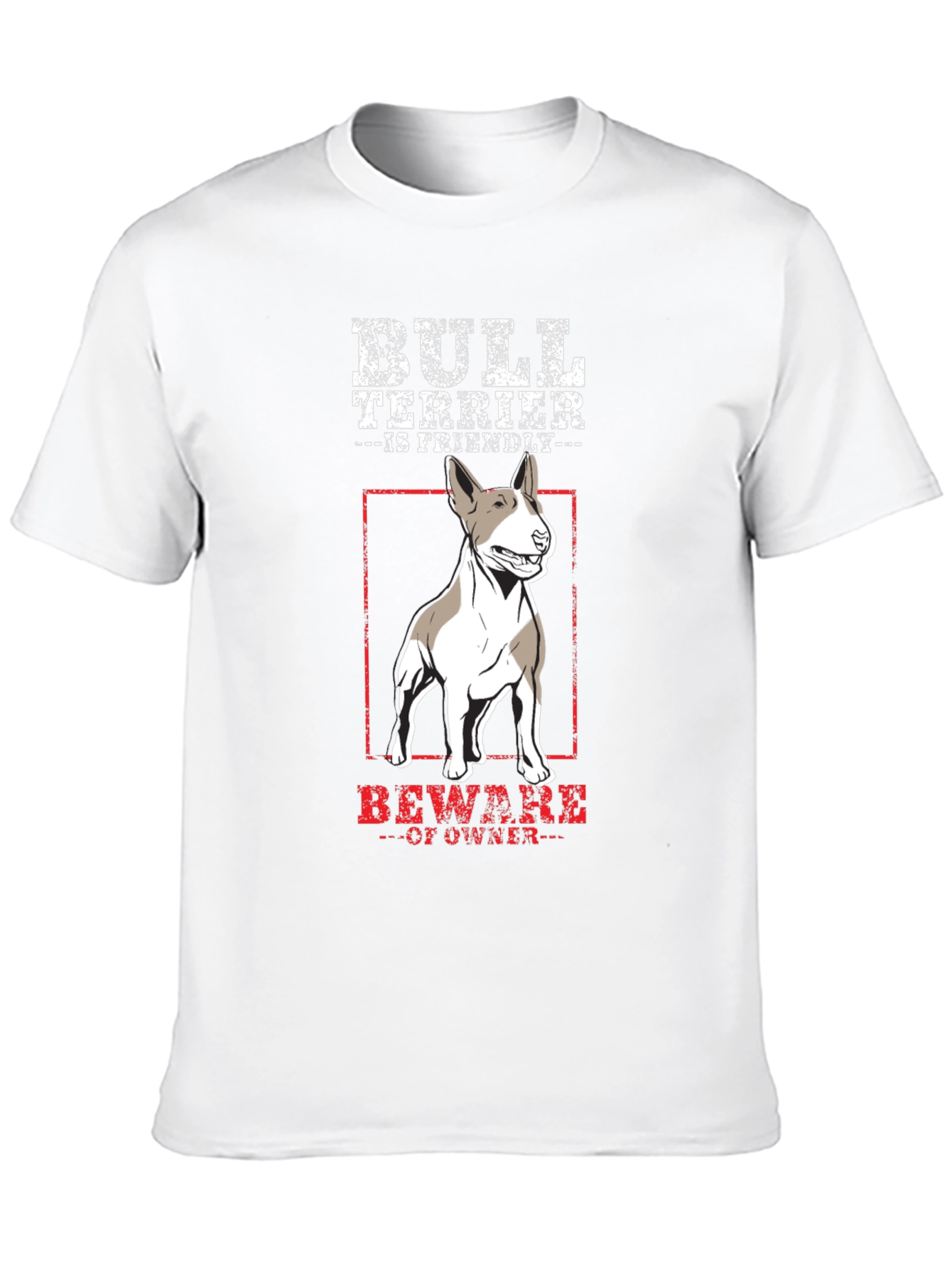 Bull Terrier Is Friendly Mens Black T-Shirt