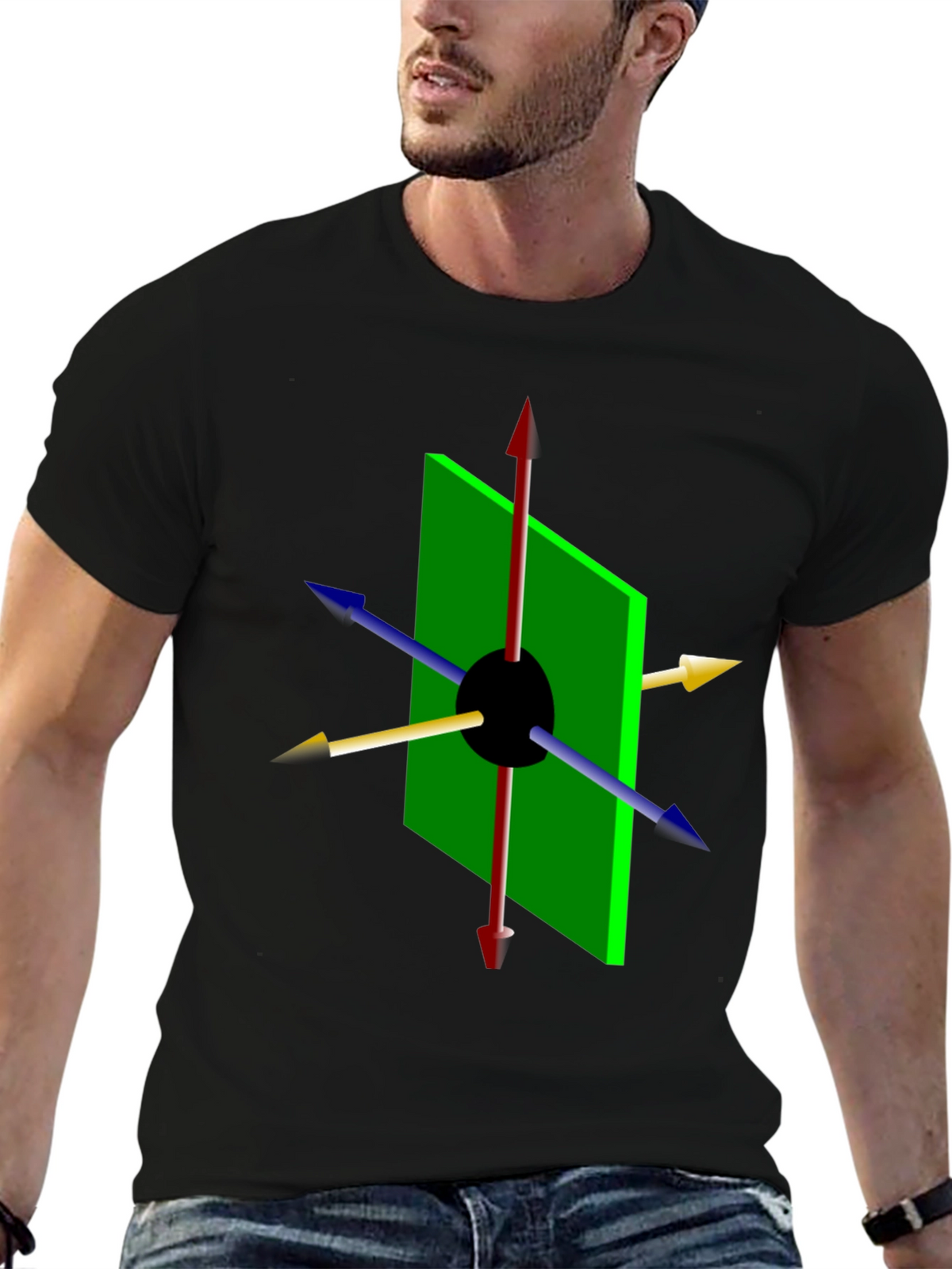 Geometric Arrow Graphic Tee - Modern Style