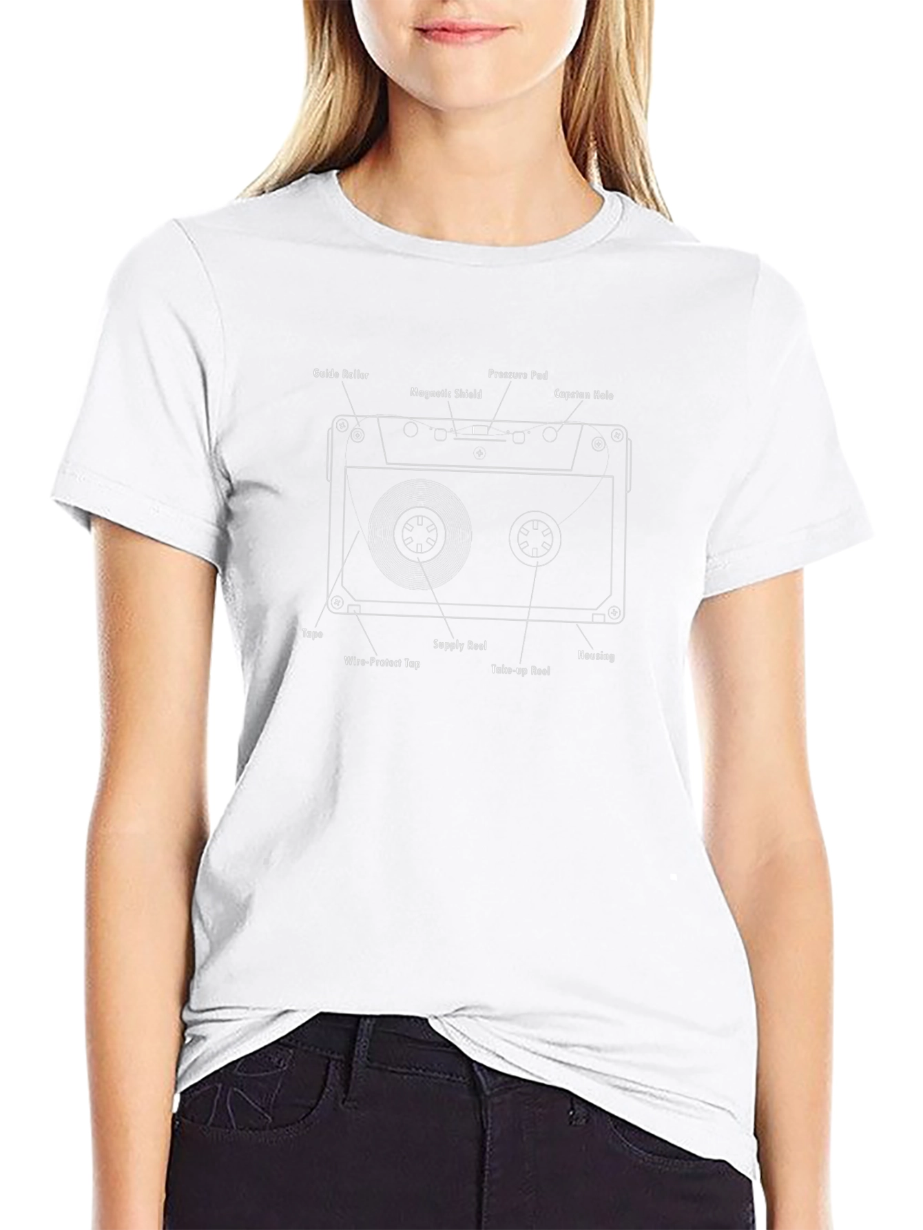 Cassette Tape Anatomy T-Shirt - Retro Music Tee