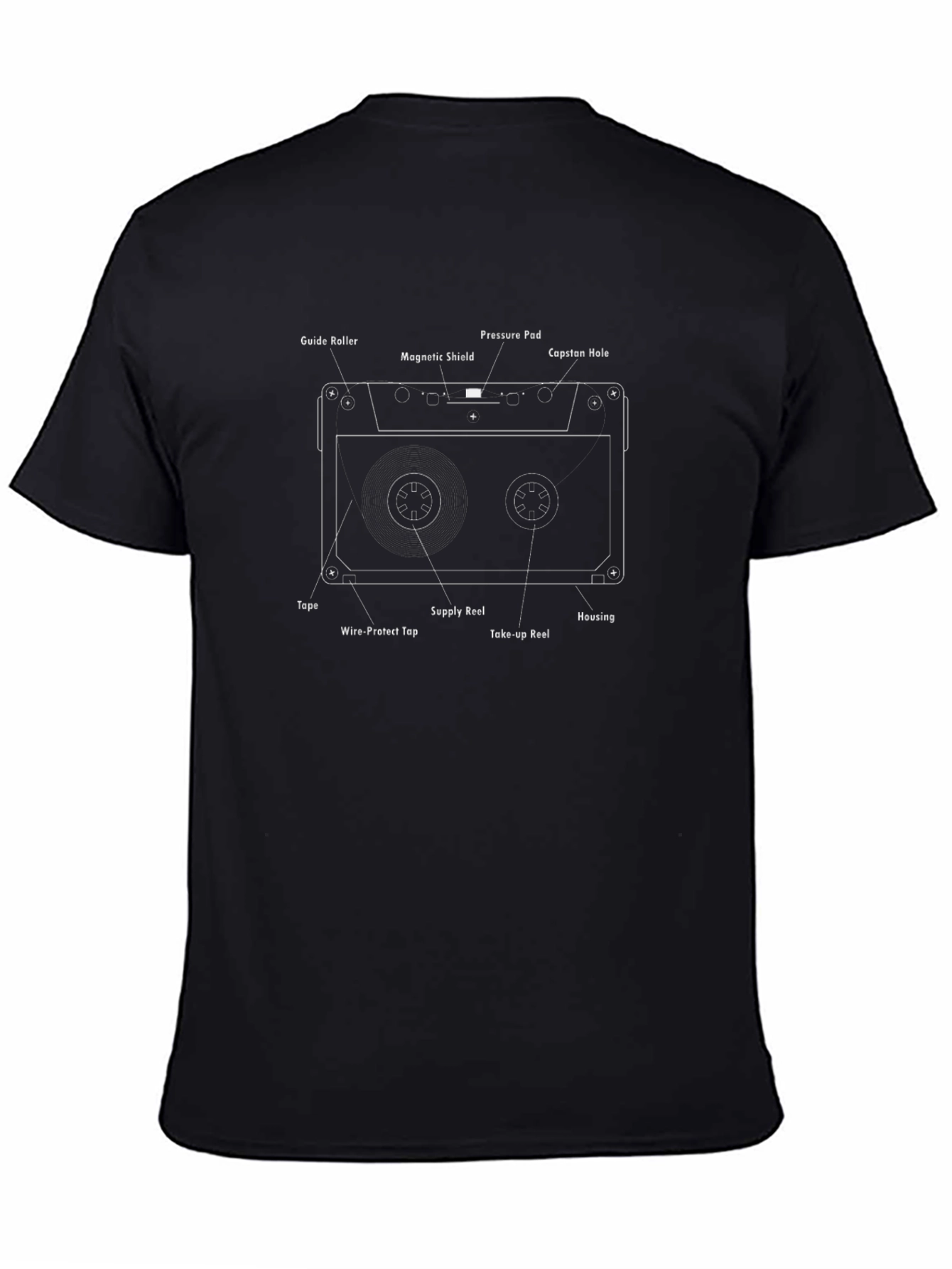 Cassette Tape Anatomy T-Shirt - Retro Music Tee