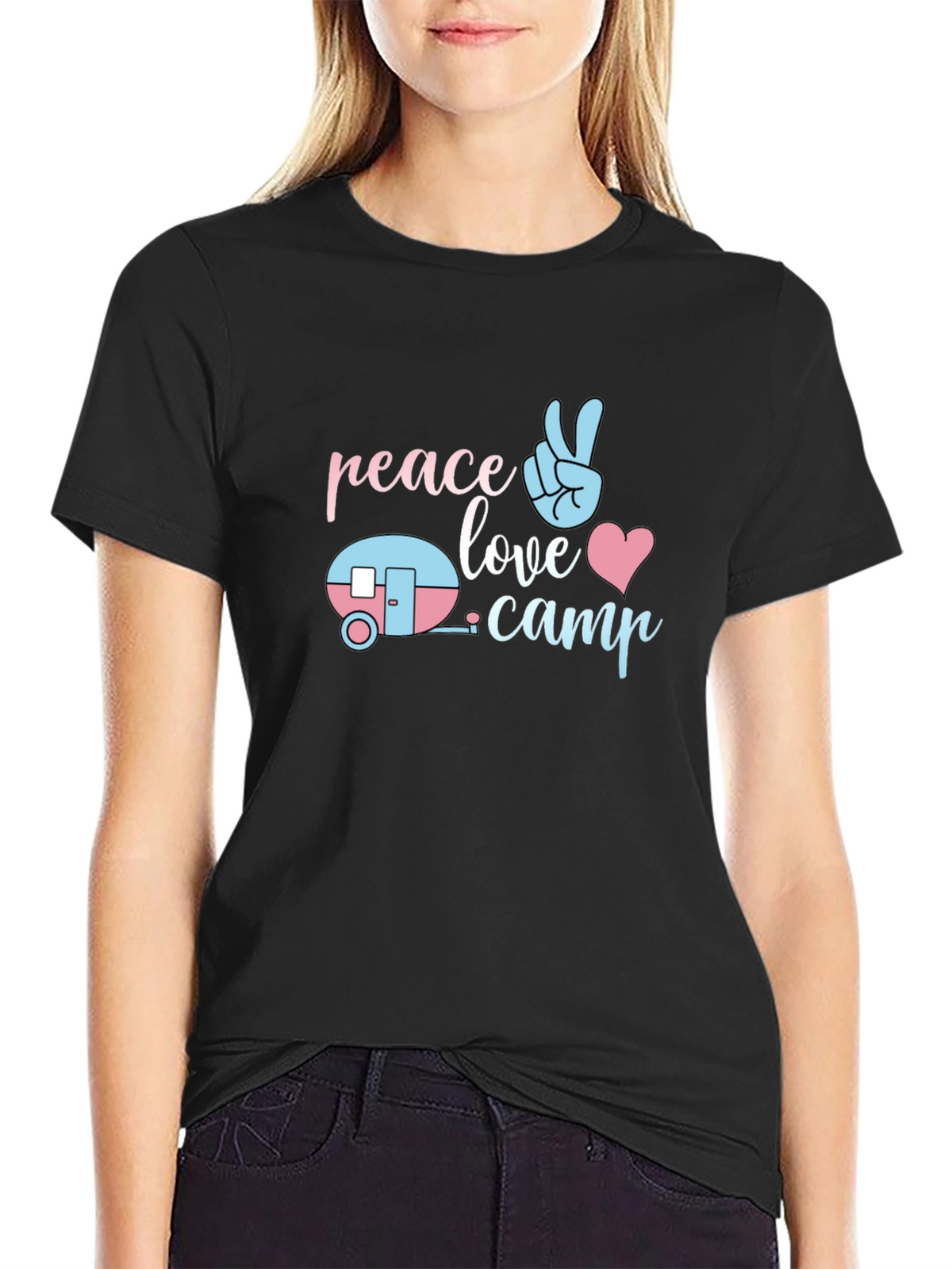 Peace Love Camp T-Shirt - Cute Camping Tee