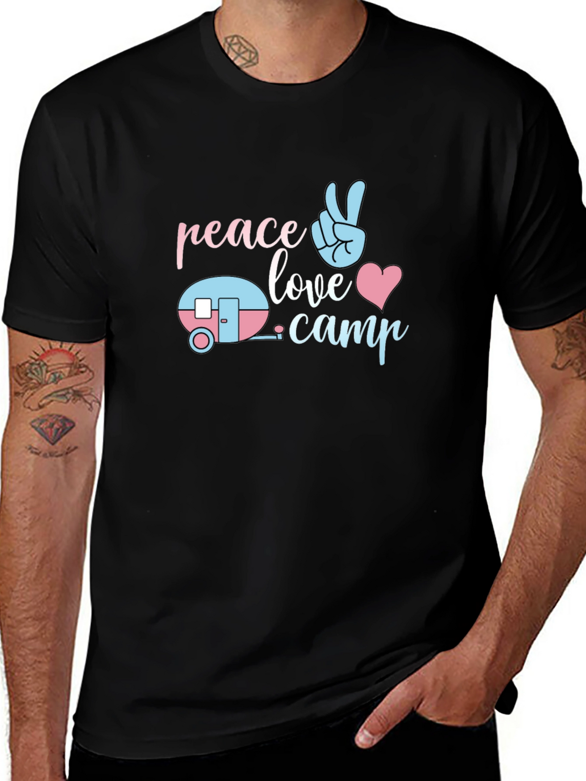 Peace Love Camp T-Shirt - Cute Camping Tee