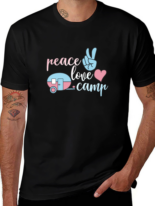 Peace Love Camp T-Shirt - Cute Camping Tee