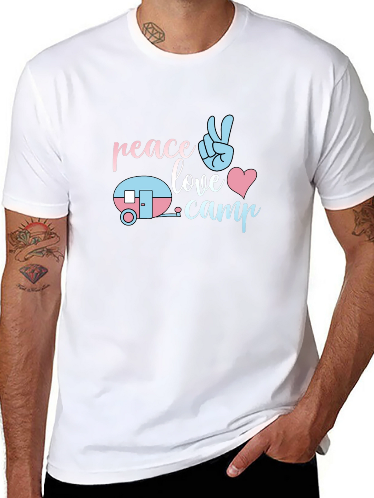 Peace Love Camp T-Shirt - Cute Camping Tee