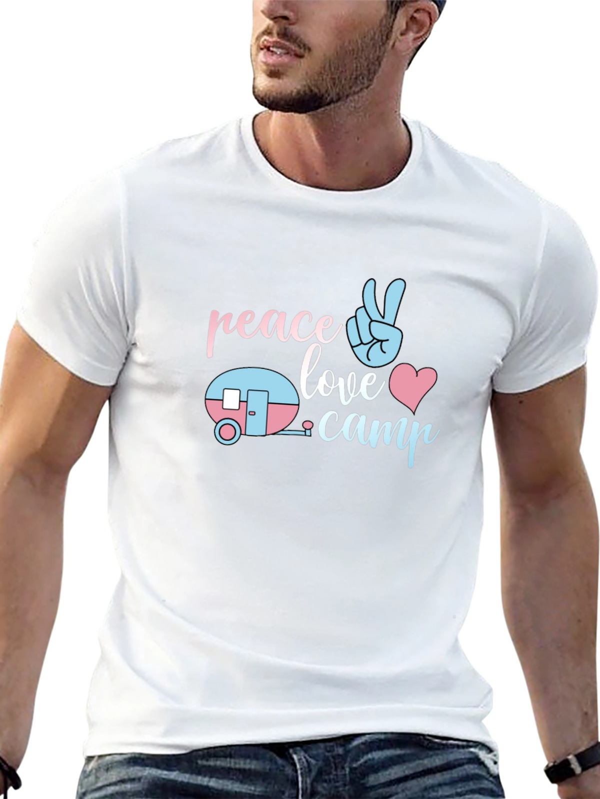 Peace Love Camp T-Shirt - Cute Camping Tee