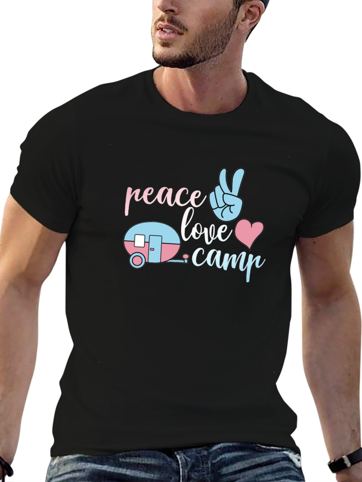 Peace Love Camp T-Shirt - Cute Camping Tee