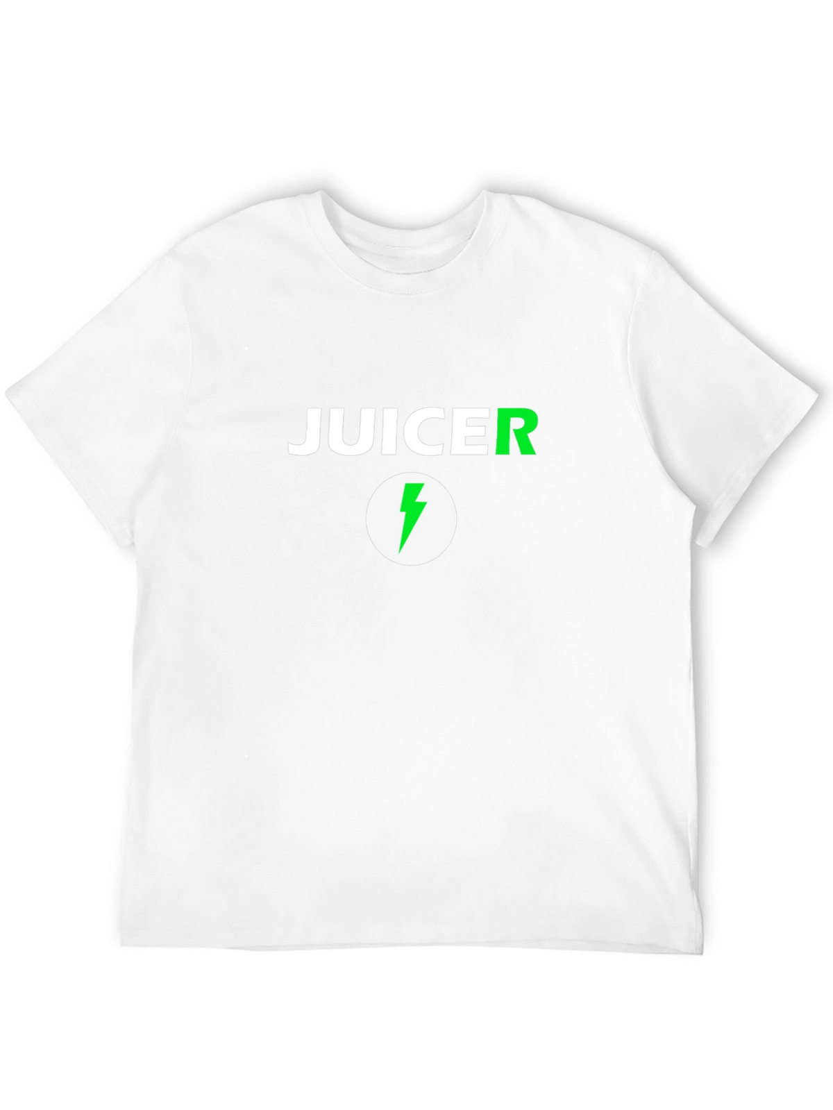 Juicer Black T-Shirt with Green Lightning Bolt Logo