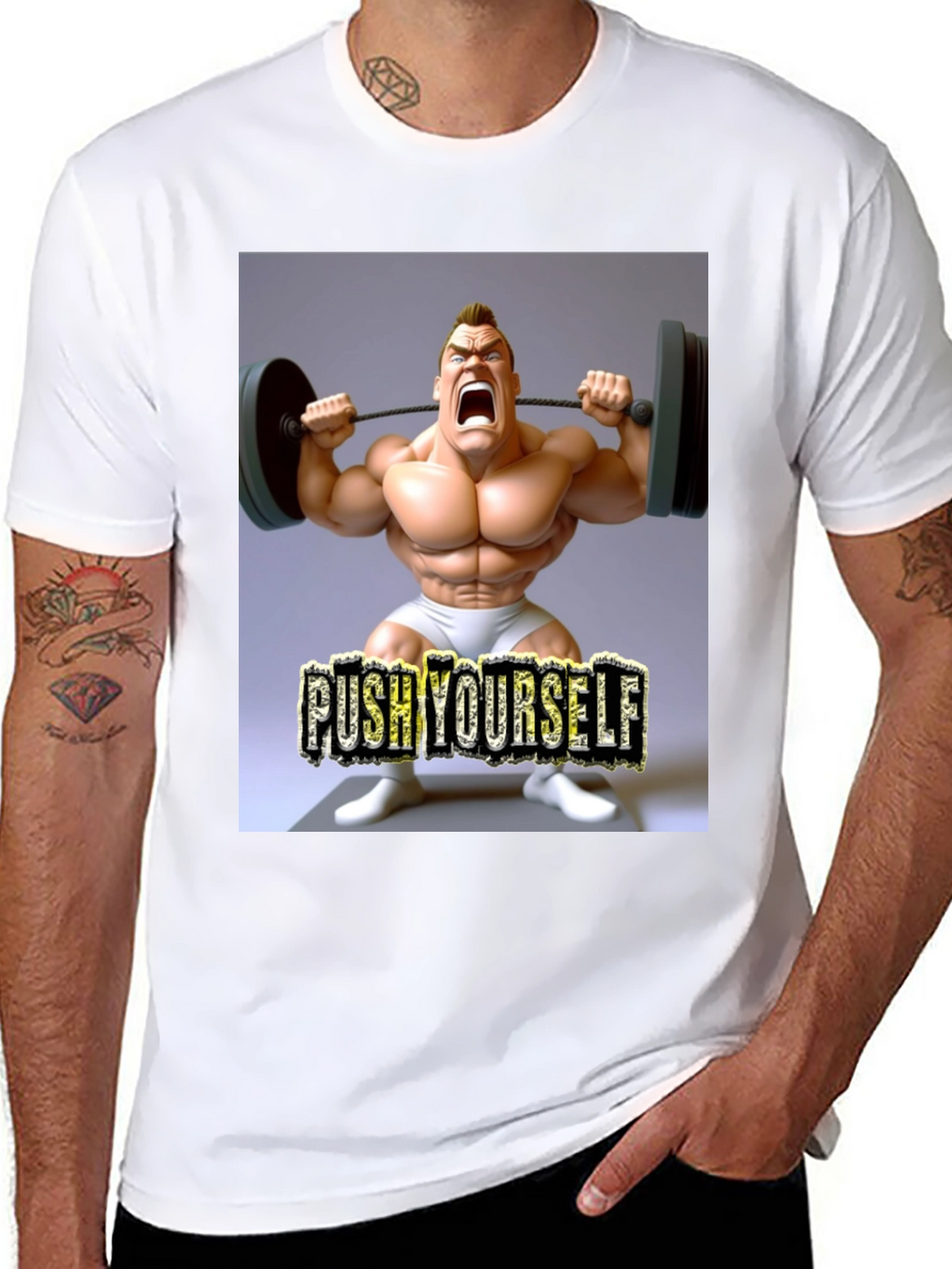 Push Yourself Gym Black T-Shirt
