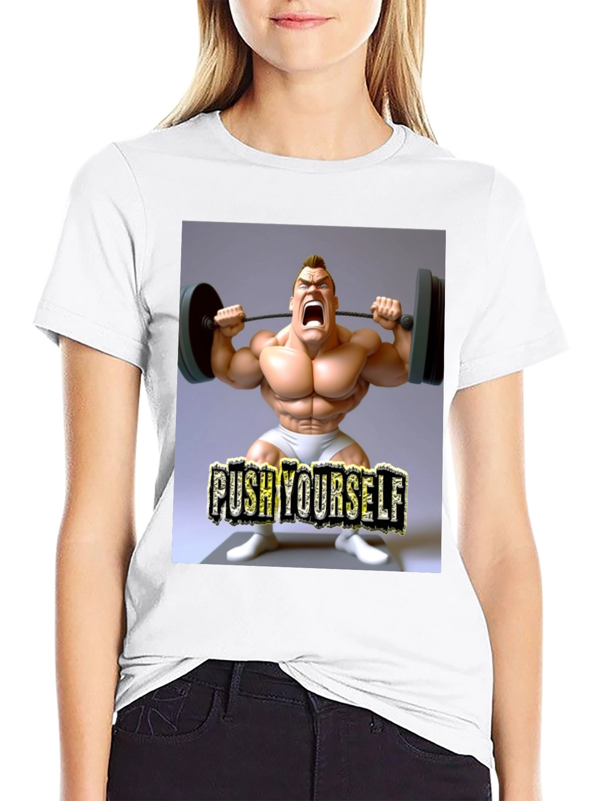 Push Yourself Gym Black T-Shirt