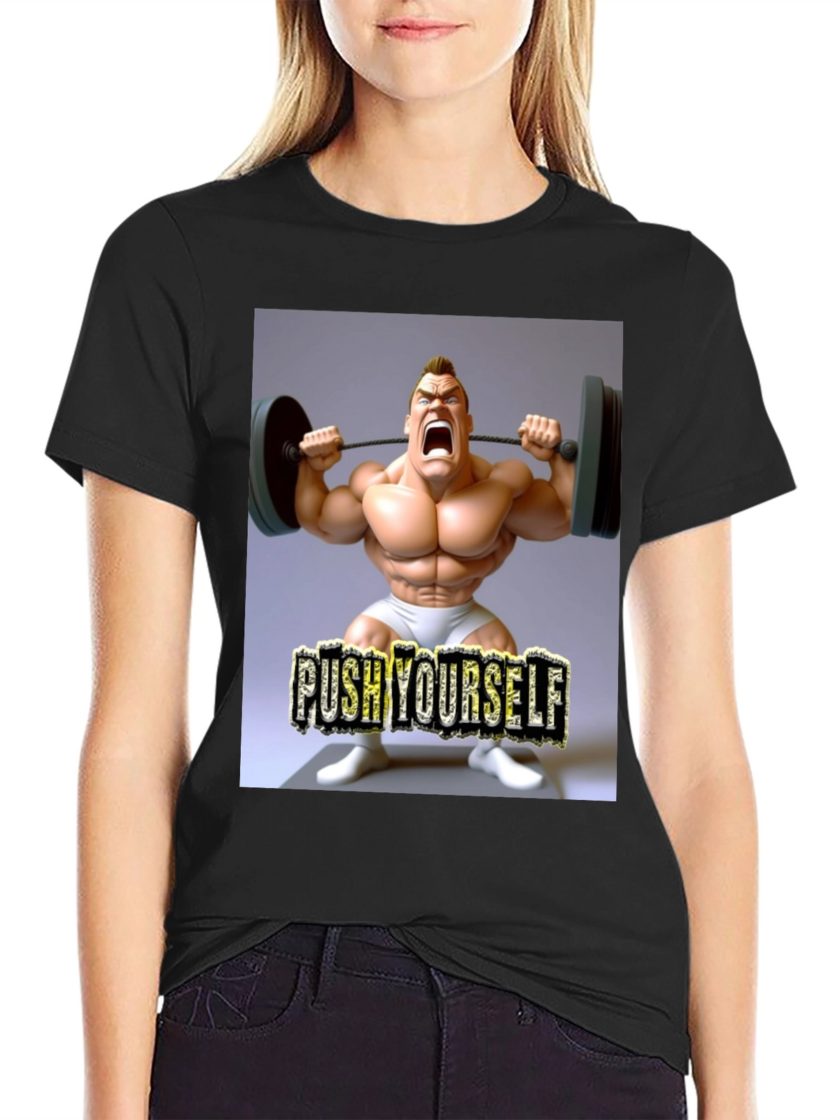 Push Yourself Gym Black T-Shirt