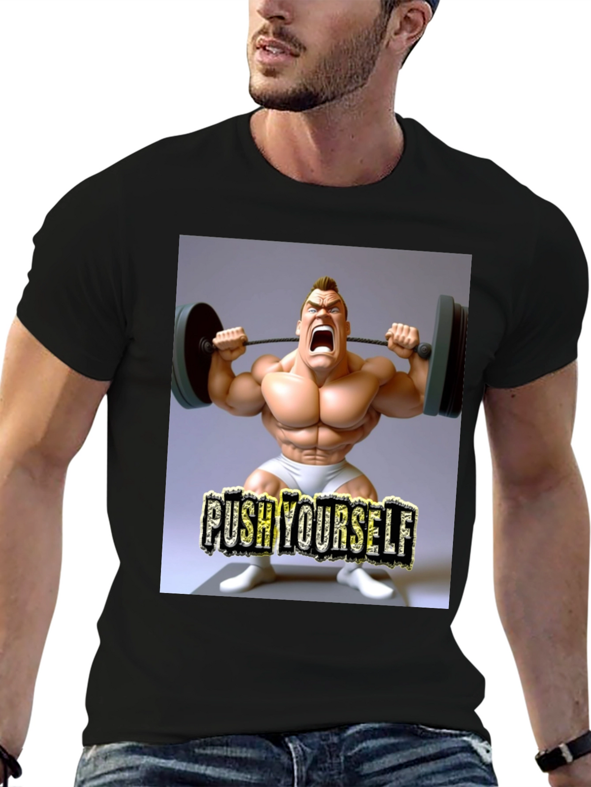 Push Yourself Gym Black T-Shirt