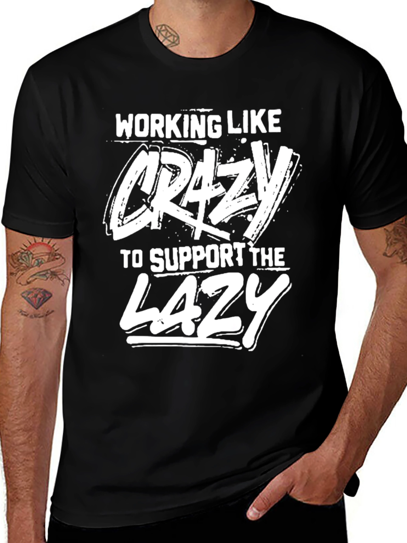 Working Like Crazy T-Shirt Funny Graphic Tee