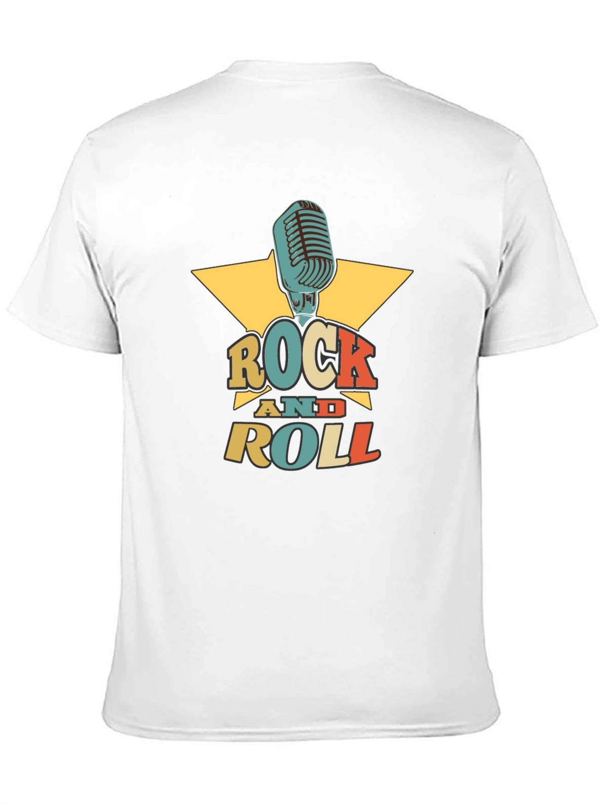 Rock and Roll Graphic Tee - Retro Microphone Design