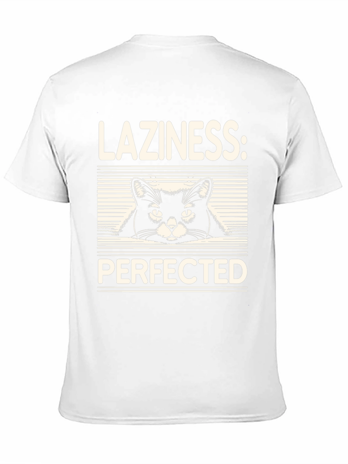 Laziness Perfected Cat Graphic Tee - Black