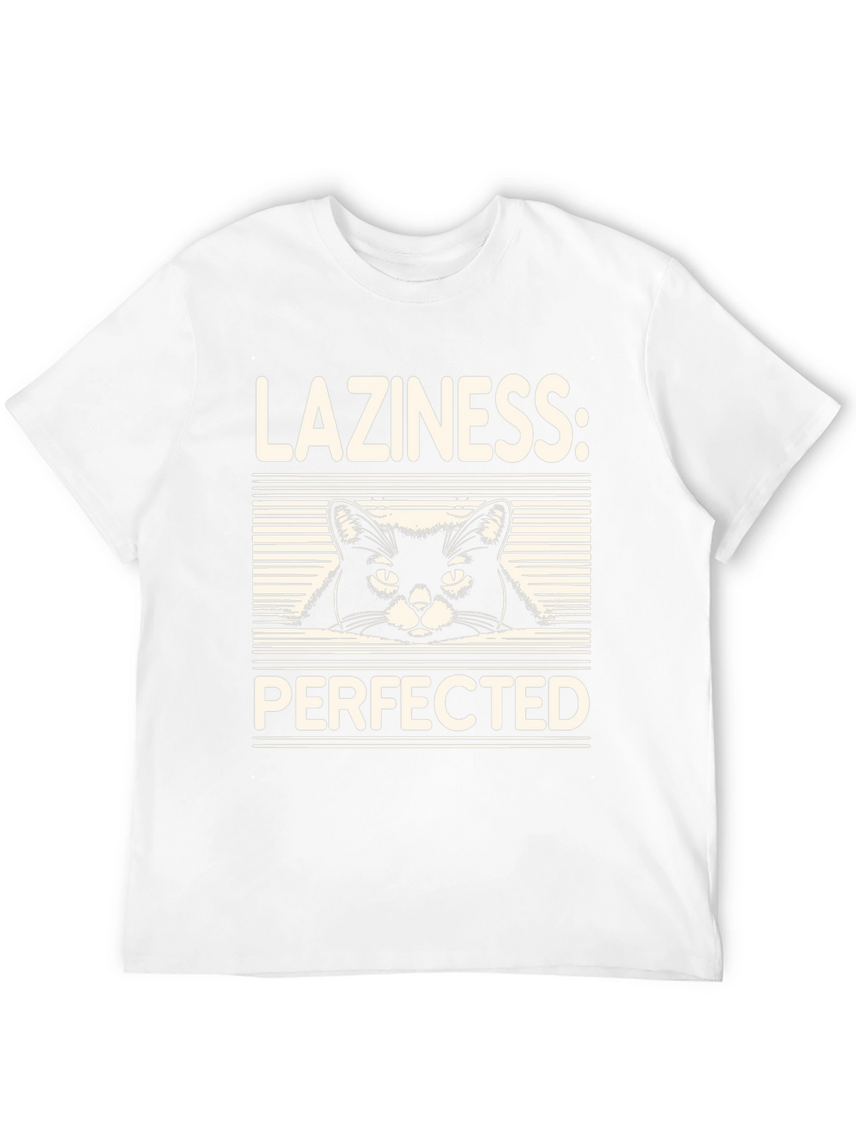 Laziness Perfected Cat Graphic Tee - Black