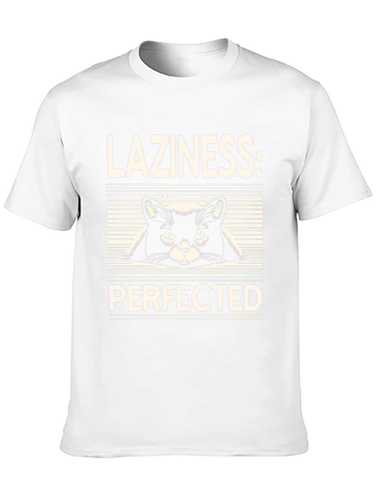 Laziness Perfected Cat Graphic Tee - Black