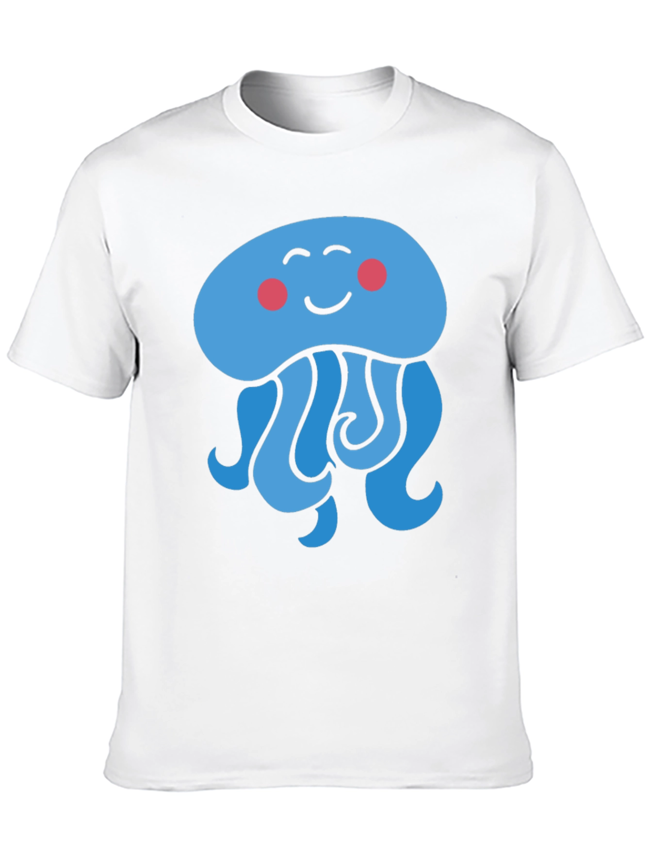 Cute Cartoon Jellyfish Graphic Tee - Black