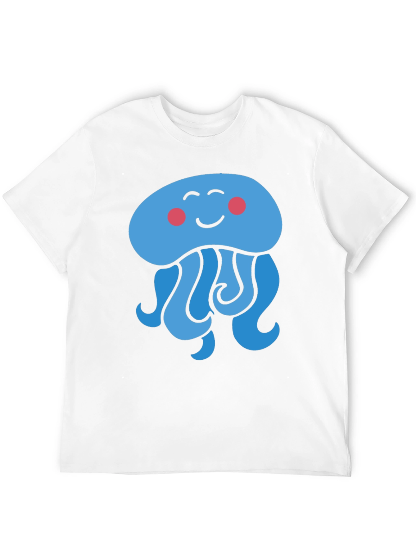 Cute Cartoon Jellyfish Graphic Tee - Black