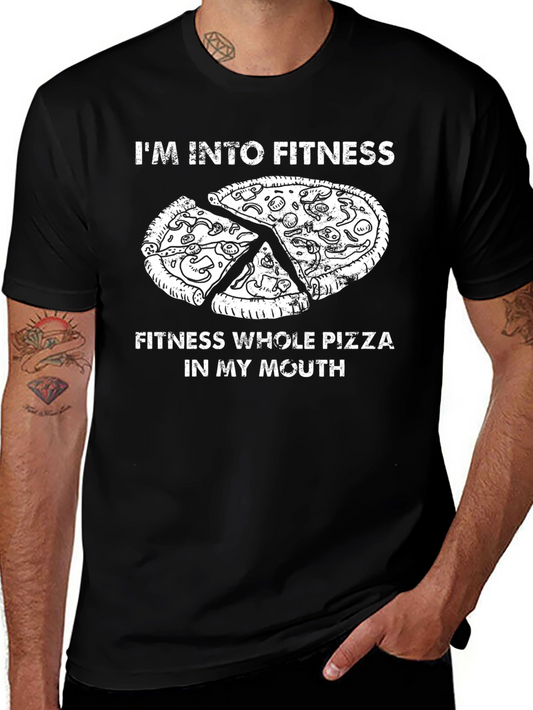 Fitness Pizza T-Shirt Funny Graphic Tee