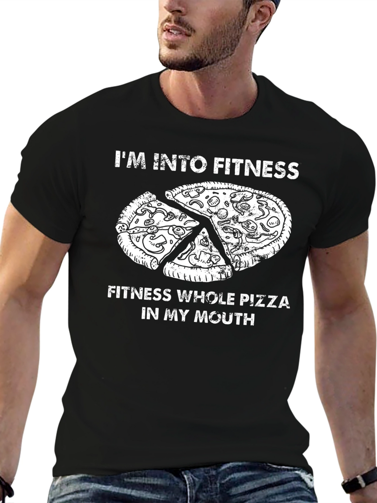 Fitness Pizza T-Shirt Funny Graphic Tee
