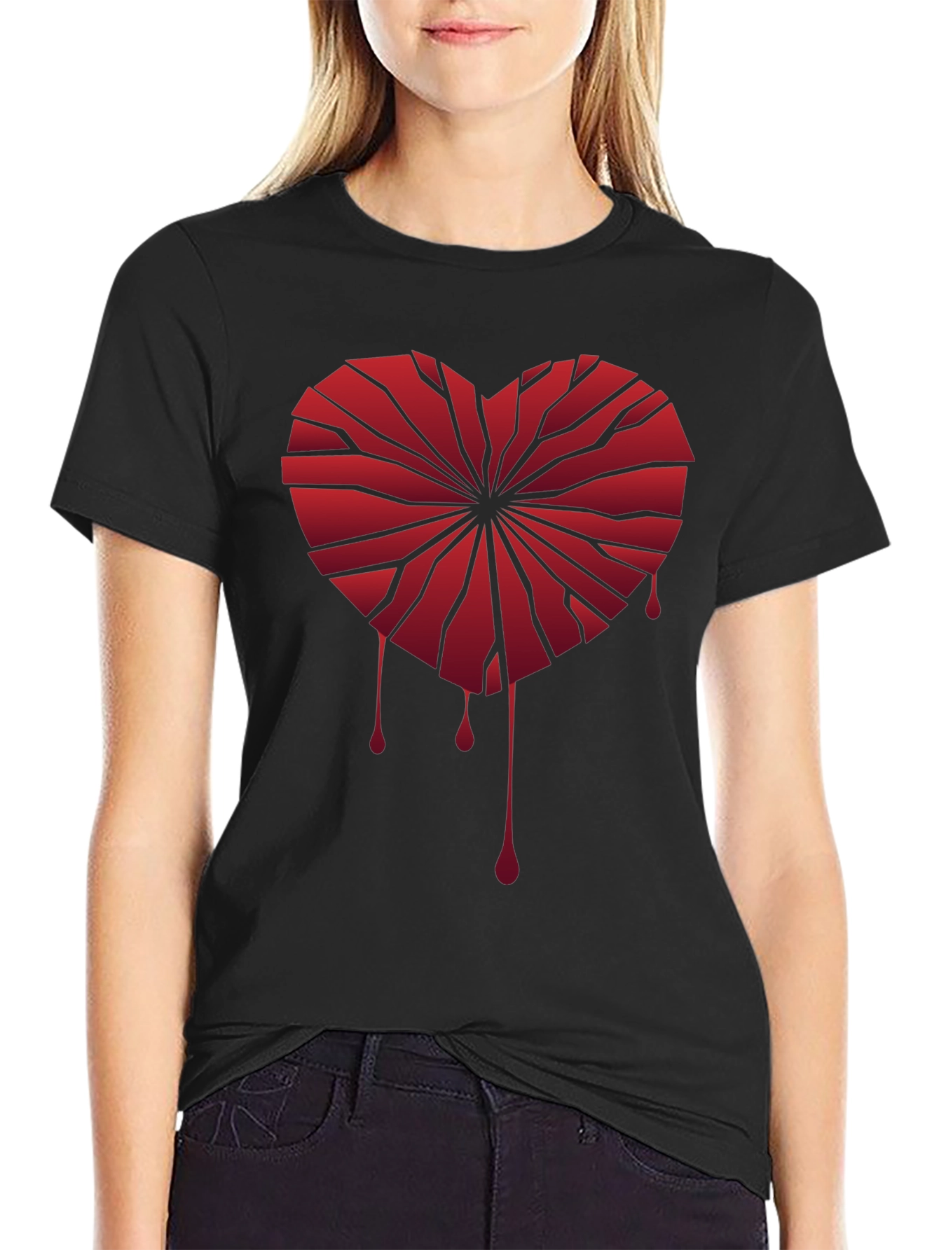 Broken Heart Graphic Tee - Edgy Style
